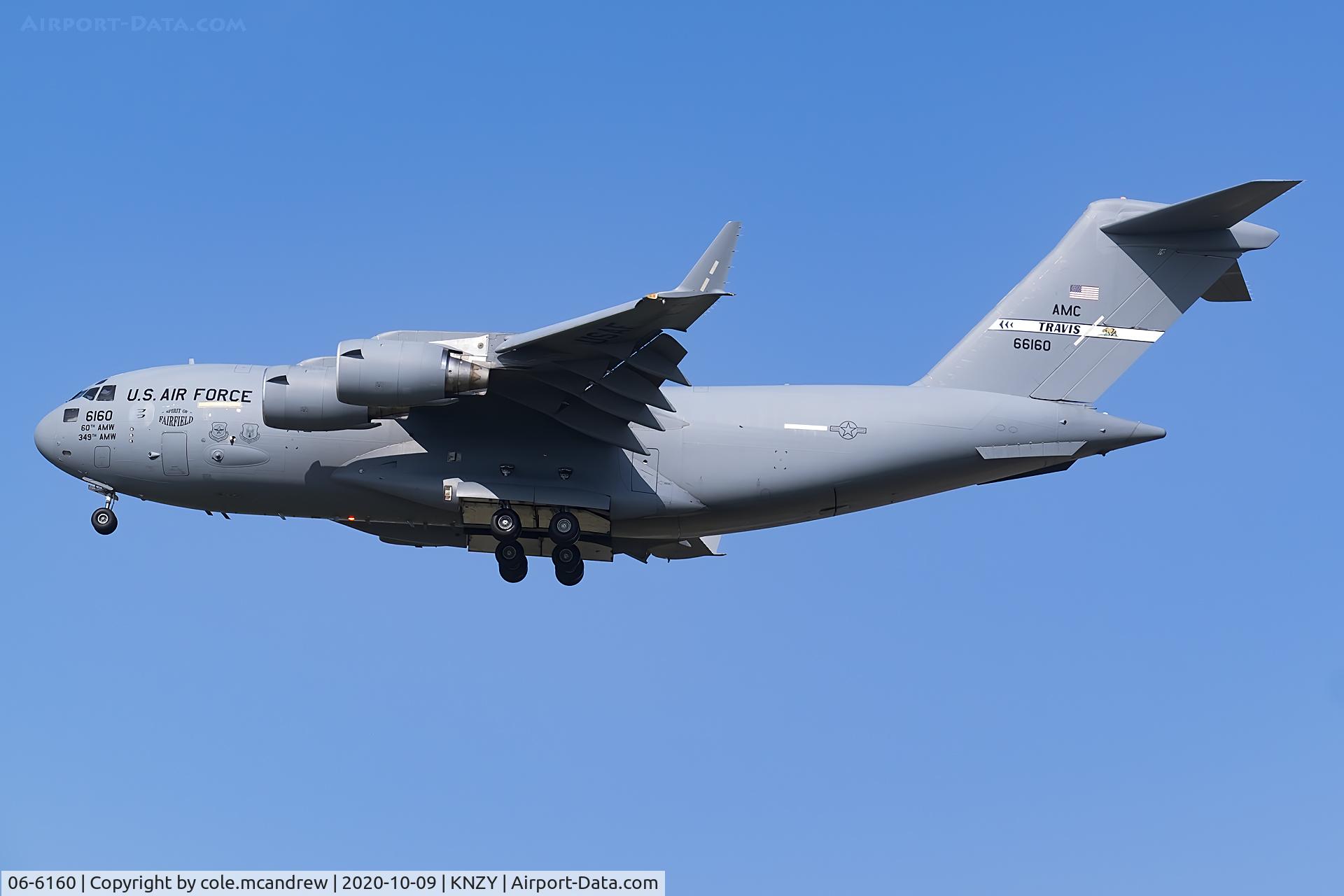 06-6160, 2006 Boeing C-17A Globemaster III C/N P-160, Reach 334 on approach to North Island from Portsmouth