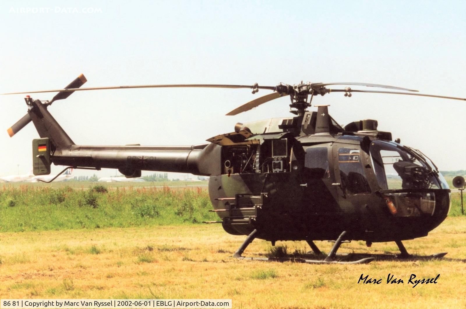 86 81, MBB Bo.105P1M C/N 6081, Heli days at Bierset.