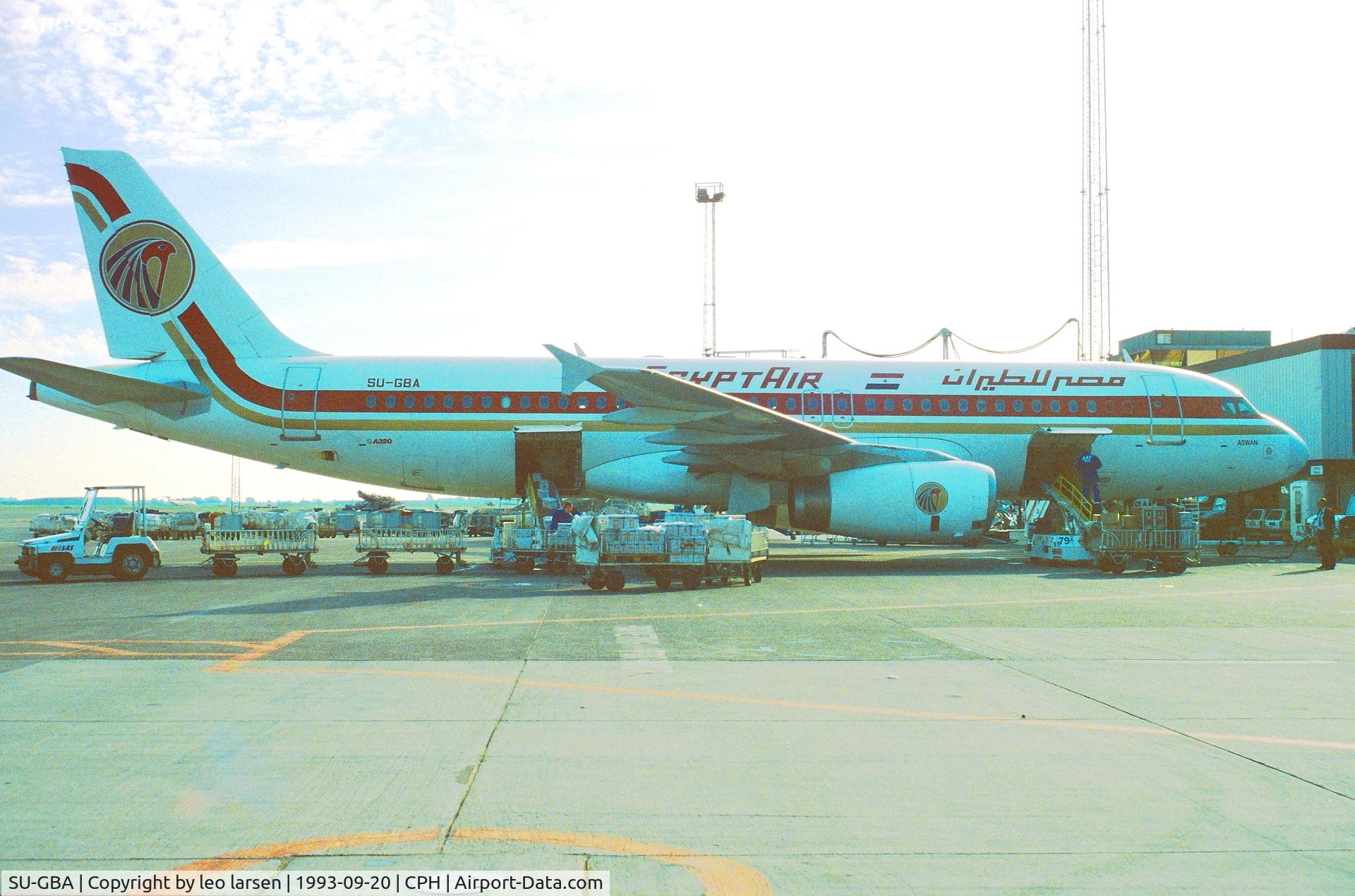 SU-GBA, 1991 Airbus A320-231 C/N 165, Copenhagen 20.9.1993