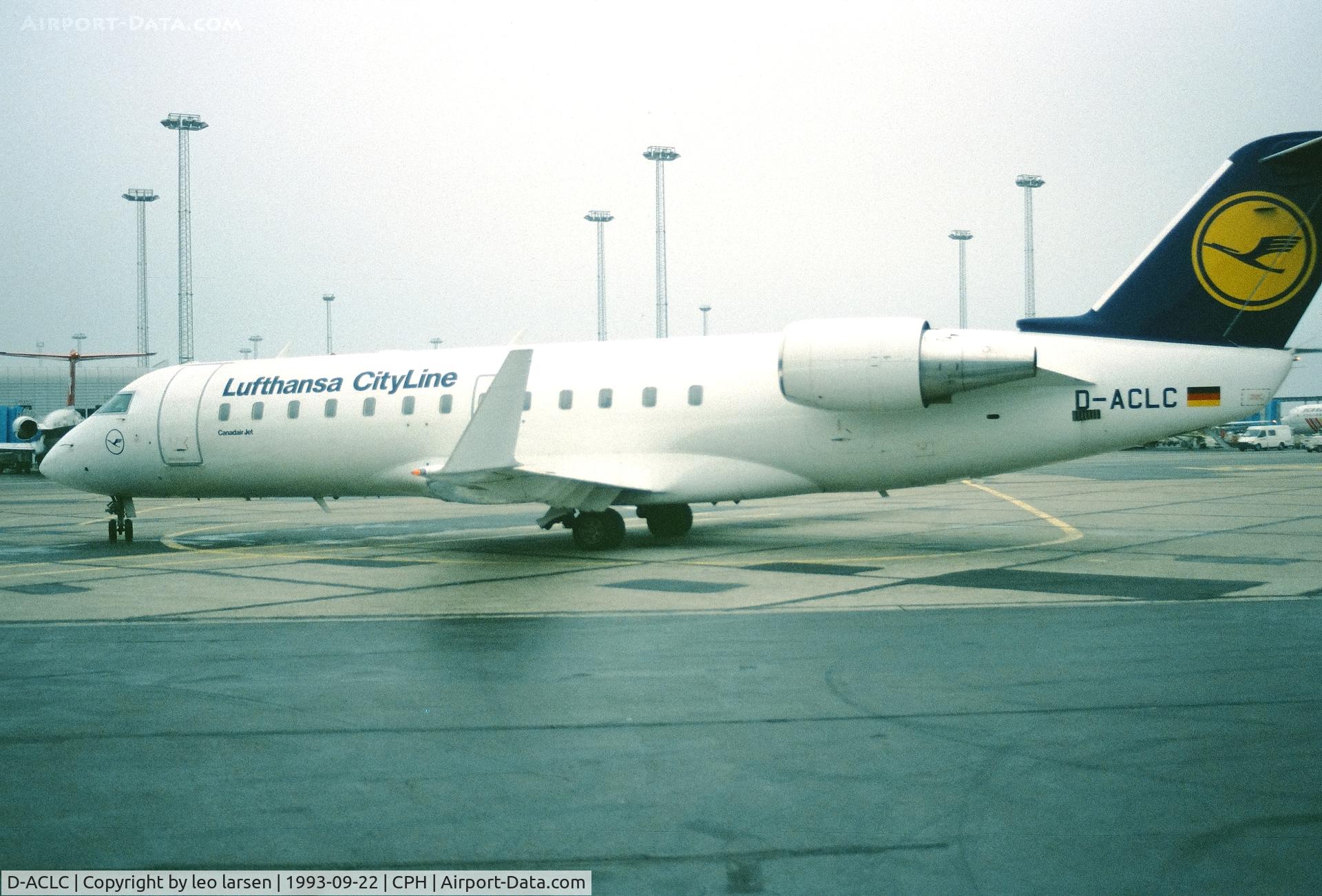 D-ACLC, 1992 Canadair CRJ-200LR (CL-600-2B19) C/N 7006, Copenhagen 22.9.1993