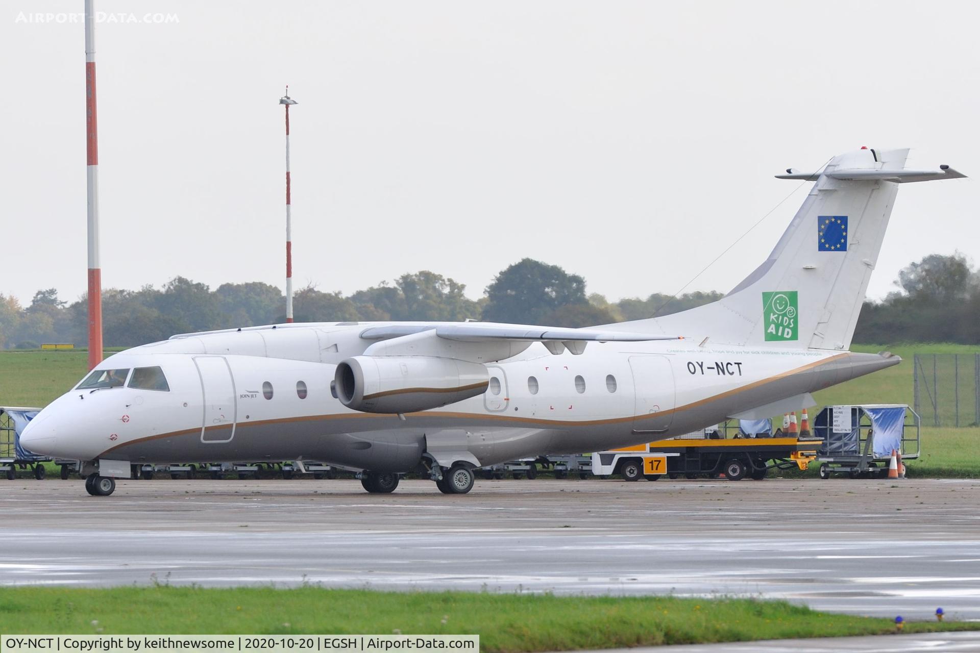 OY-NCT, 2001 Dornier 328-310 C/N 3213, Arriving at Norwich from Billund, Denmark.