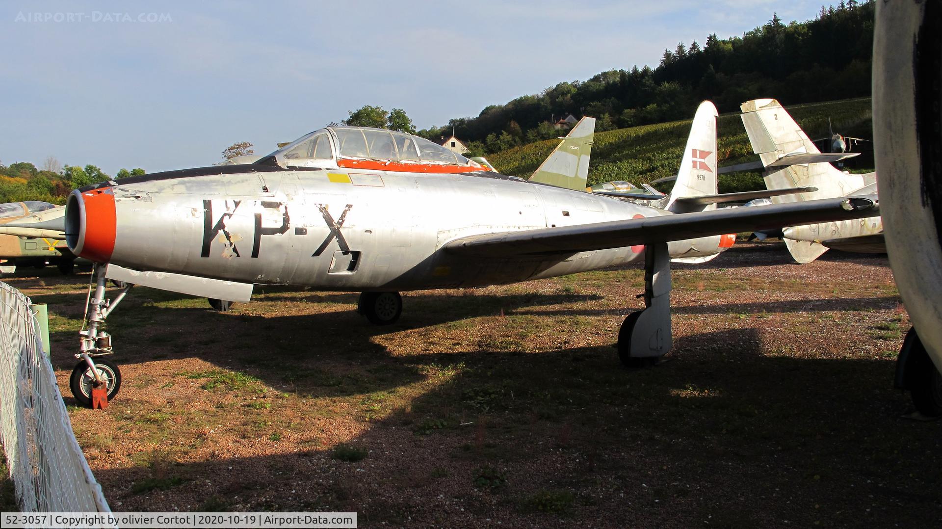 52-3057, Republic F-84G Thunderjet C/N 3150-1976B, used by the Danish Air Force. Now on display at Savigny les Beaune