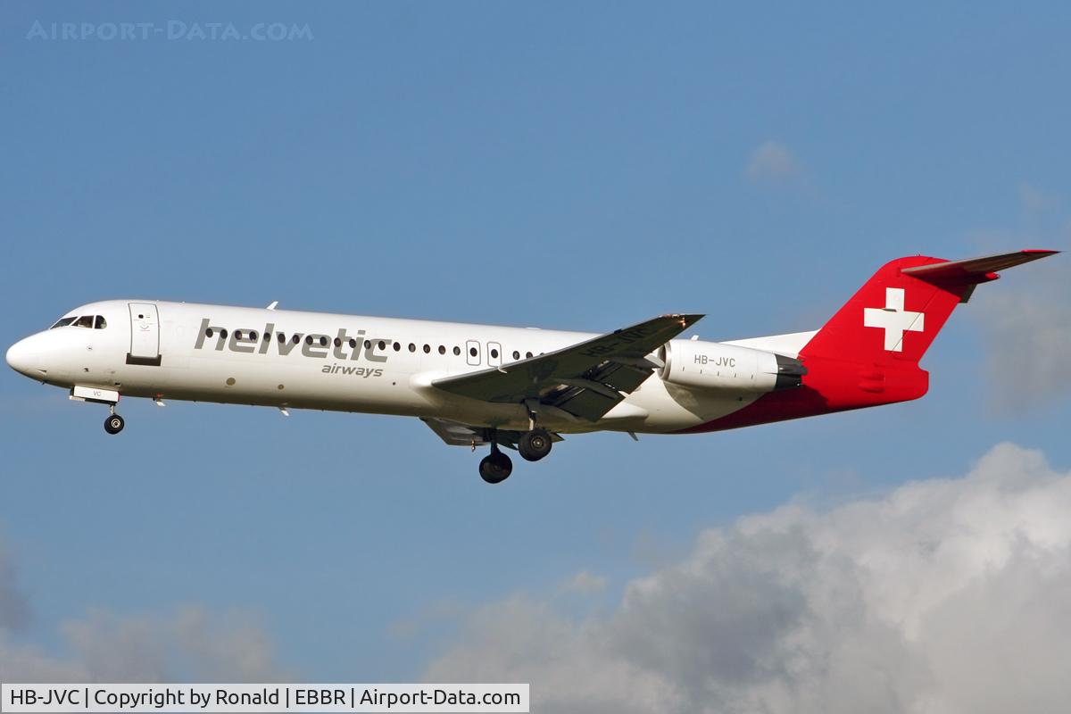 HB-JVC, 1994 Fokker 100 (F-28-0100) C/N 11501, at bru