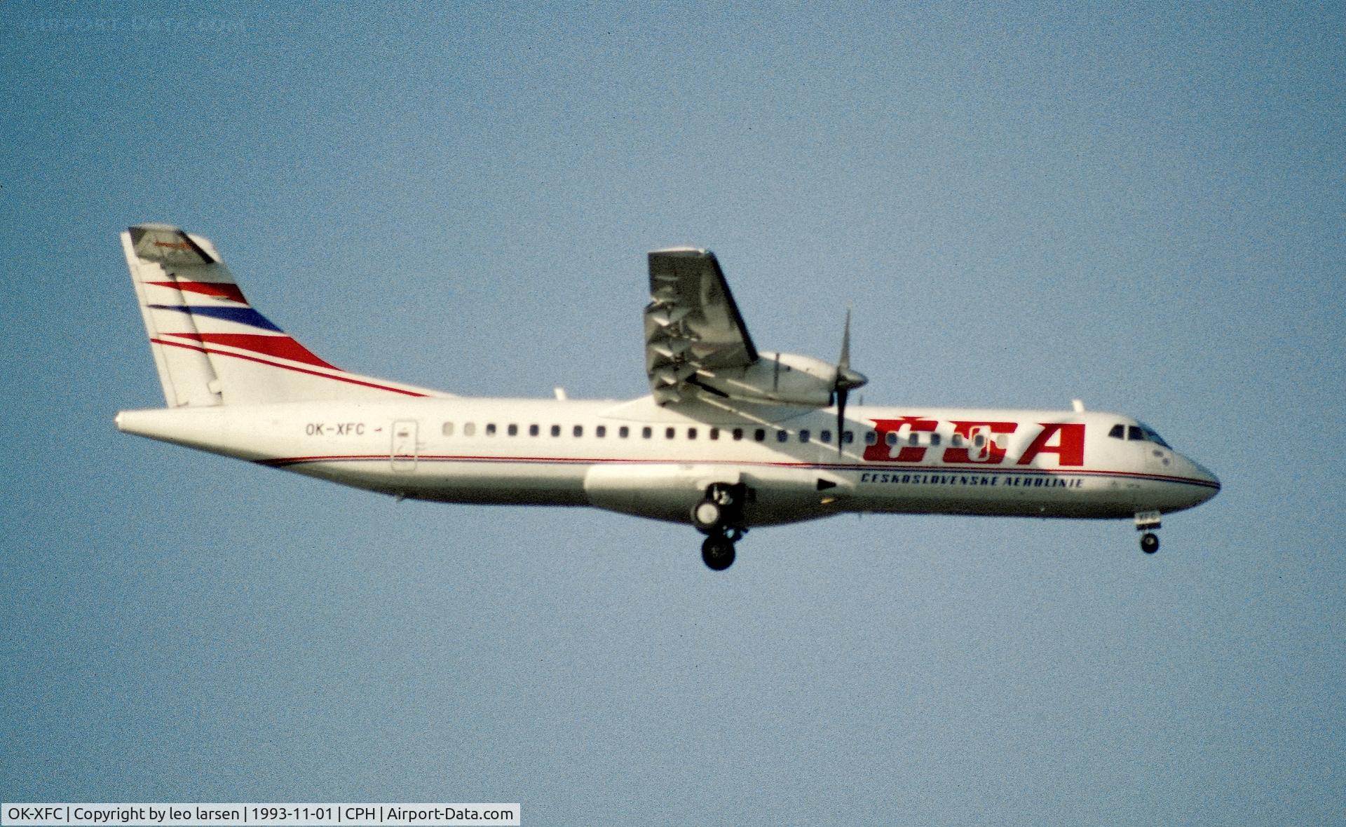 OK-XFC, 1992 ATR 72-202 C/N 299, Copenhagen 1.11.1993