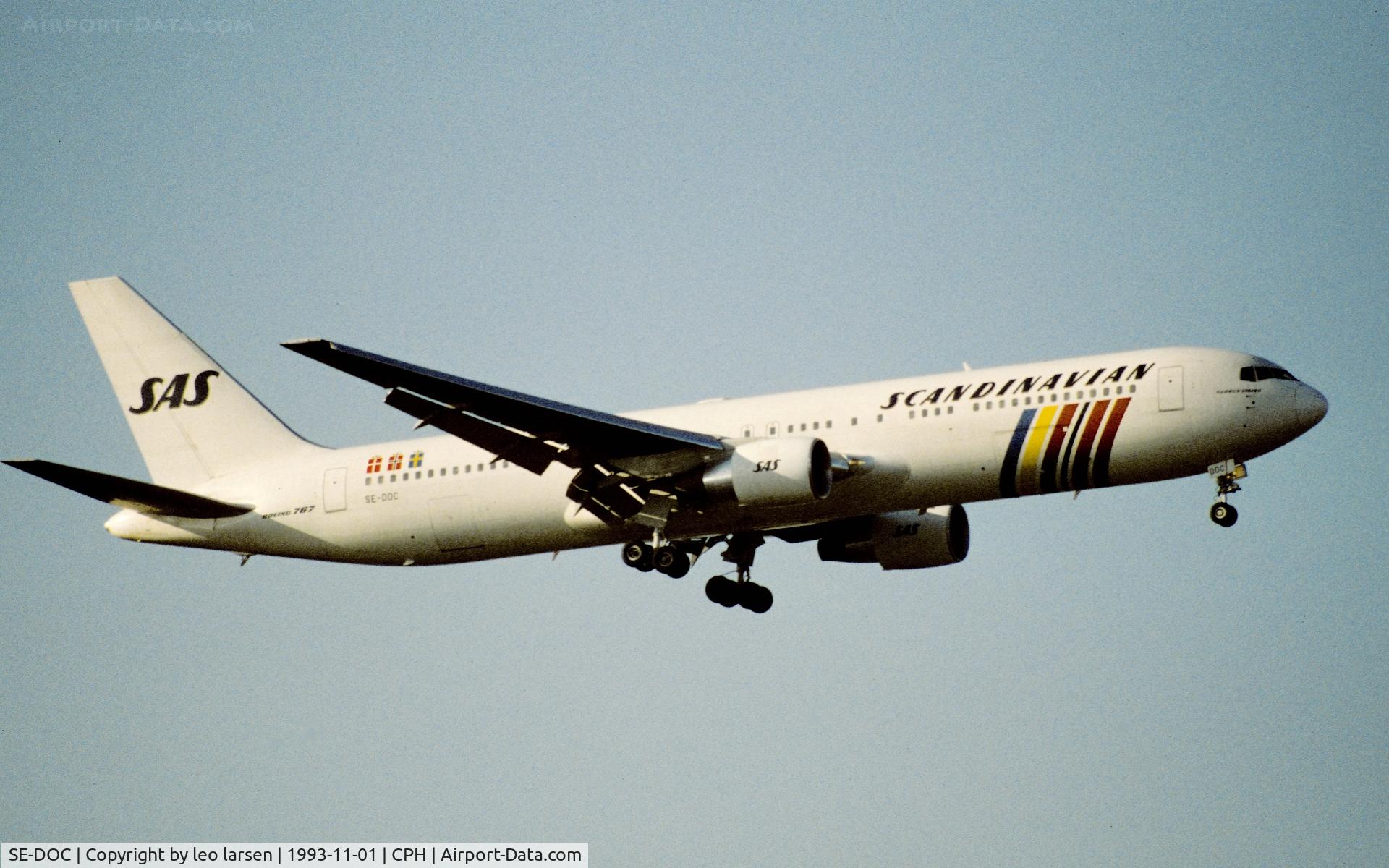 SE-DOC, 1992 Boeing 767-383/ER C/N 26544, Copenhagen 1.11.1993