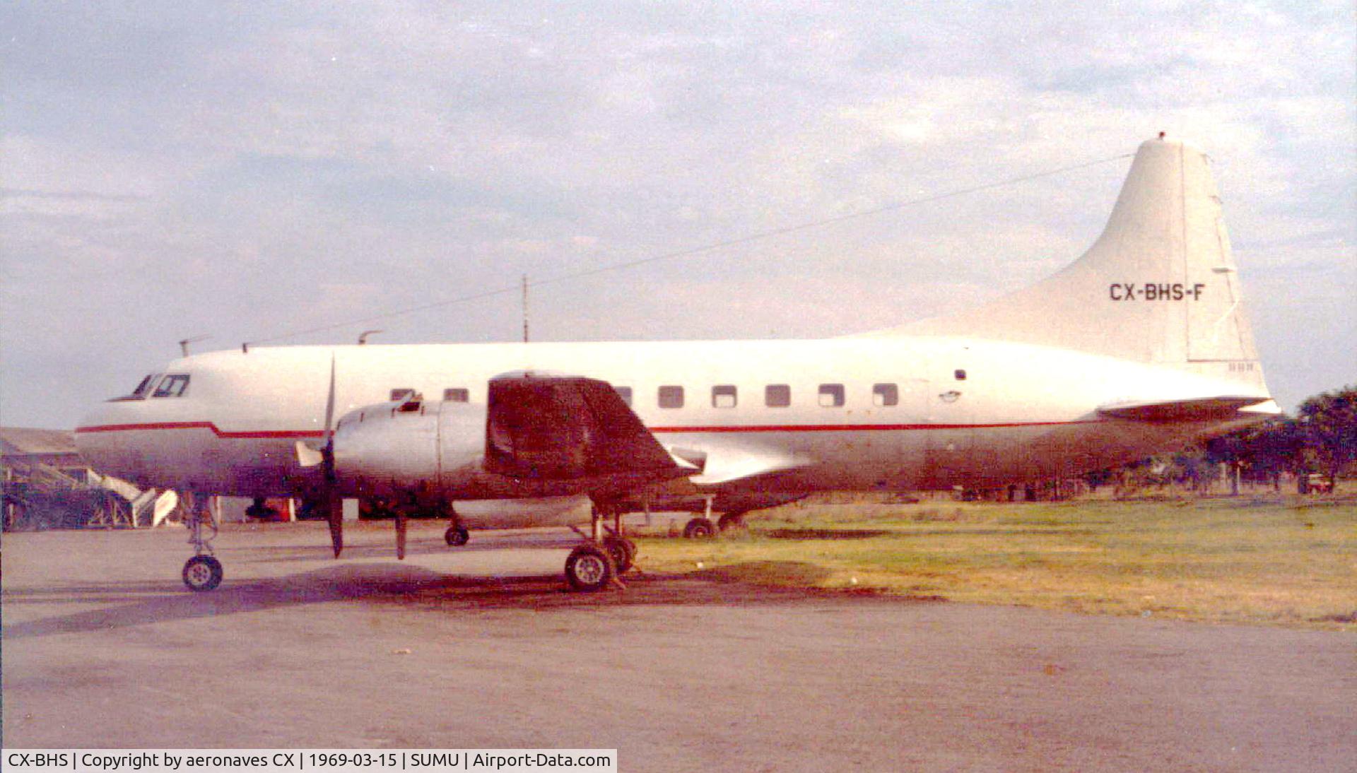 CX-BHS, 1948 Convair 240 C/N 20, ferry (-F) flight from Miami to Carrasco International Airport 15/03/1969. Nery Mendiburu Collection. (Ex N21120, N94211, PP-CEY)