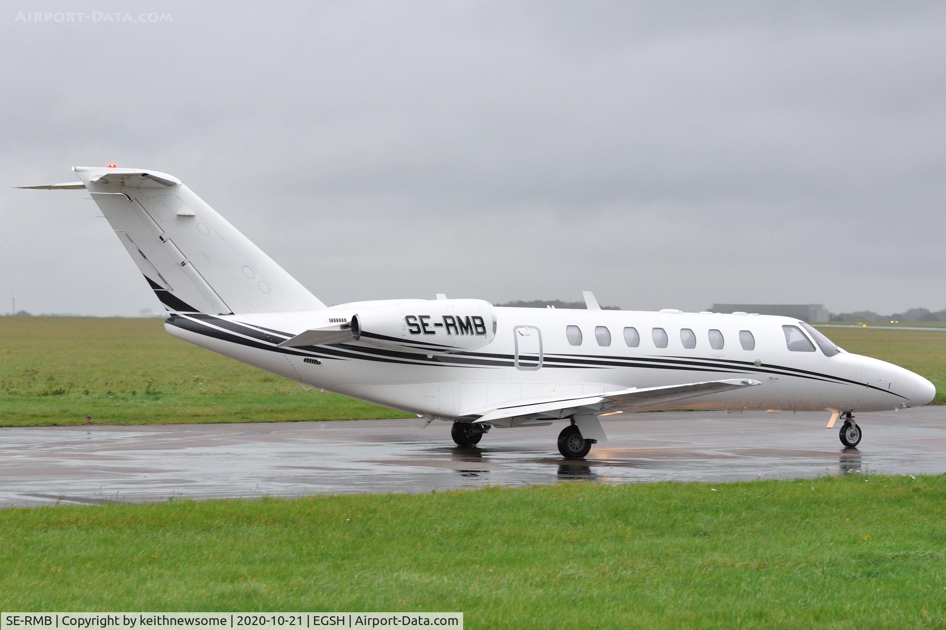 SE-RMB, 2006 Cessna 525B CitationJet CJ3 C/N 525B-0119, Leaving Norwich for Amsterdam.