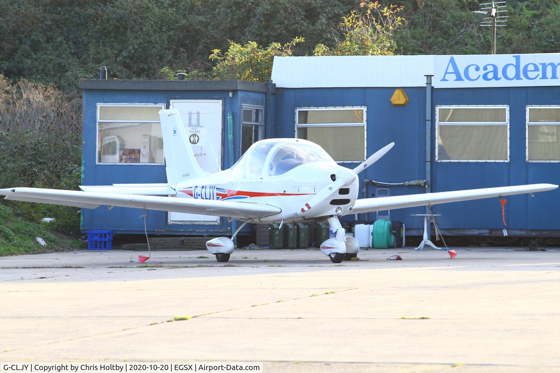 G-CLJY, 2011 Tecnam P-2002JF C/N 155, Tecnam Sierra parked at its base at North Weald, Essex