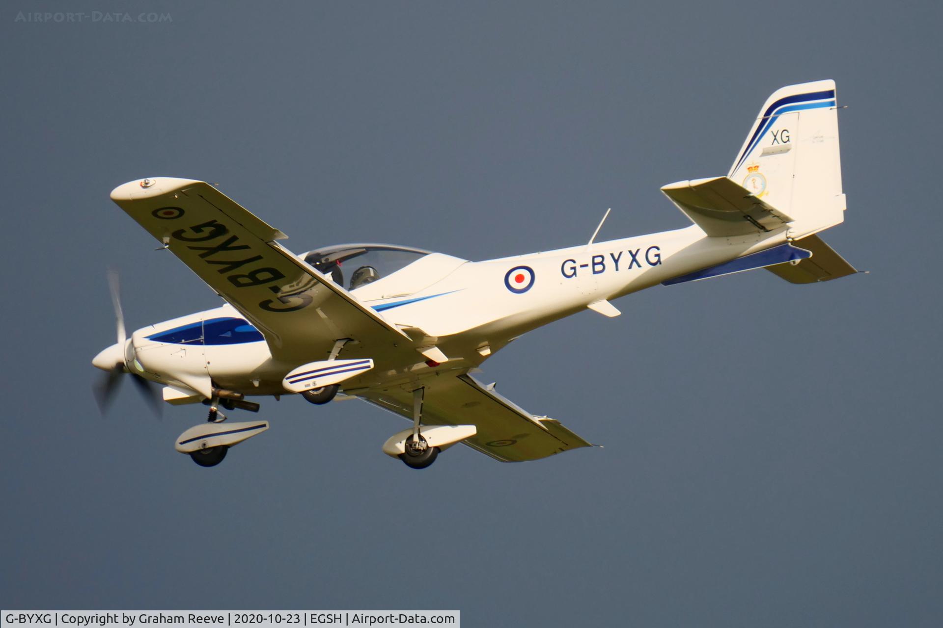 G-BYXG, 2001 Grob G-115E Tutor T1 C/N 82167/E, On approach to Norwich.