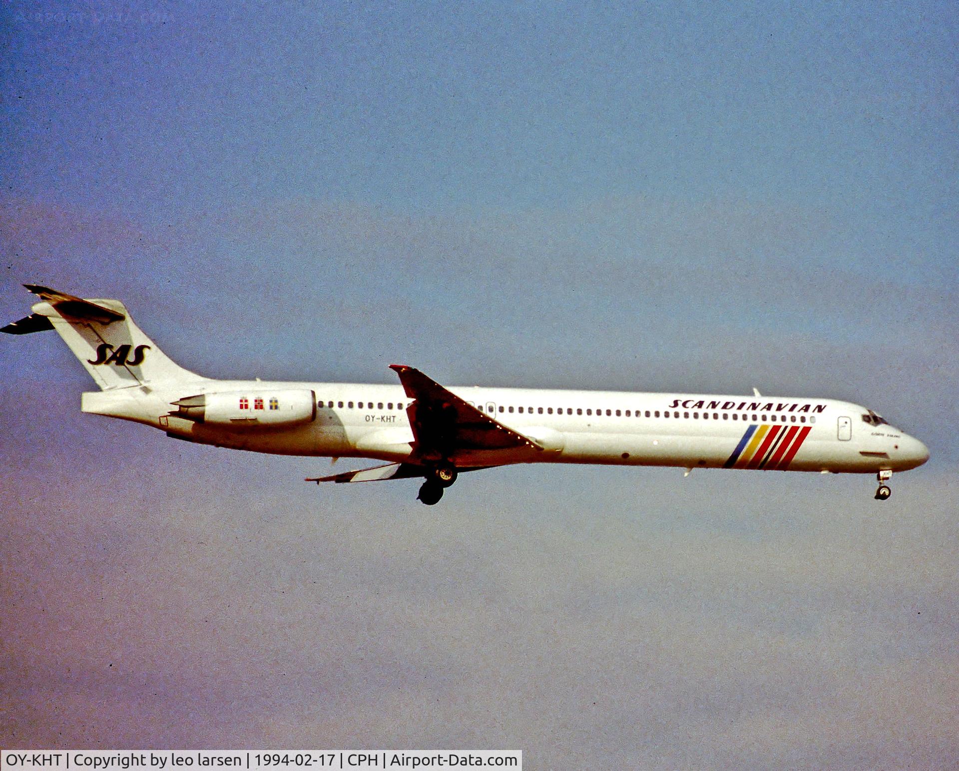 OY-KHT, 1991 McDonnell Douglas MD-82 (DC-9-82) C/N 53296, Copenhagen 17.2.1994