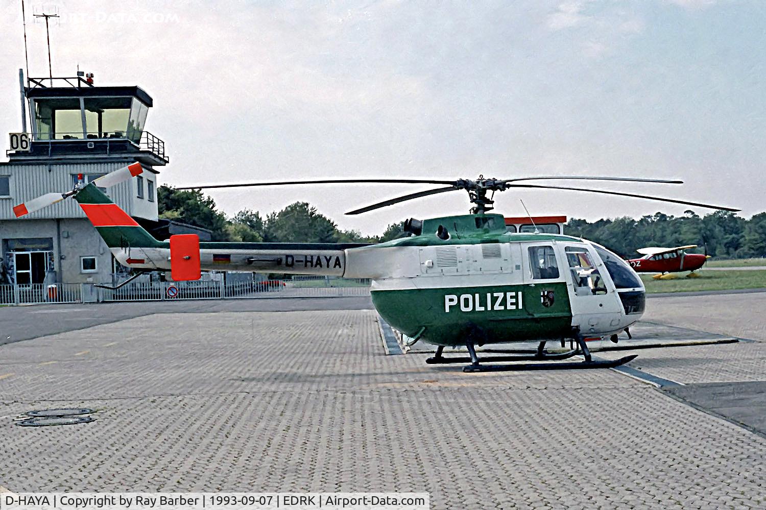 D-HAYA, MBB Bo-105CB C/N S-126, D-HAYA   MBB Bo.105C [S-126] (Polizei Rheinland-Pfalz) Koblenz~D 07/09/1993