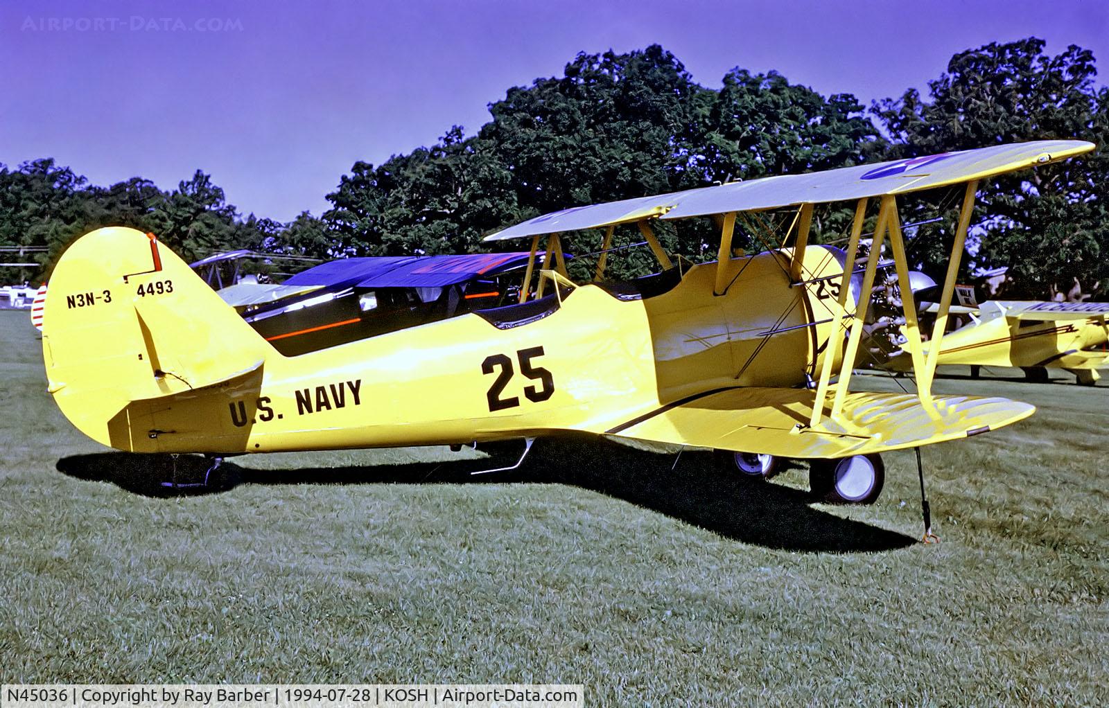 N45036, 1941 Naval Aircraft Factory N3N-3 C/N 4493, N45036   (4493) Naval Aircraft Factory N3N-3 [Bu4493) (Ex United States Navy) Oshkosh-Wittman Regional~N 28/07/1994