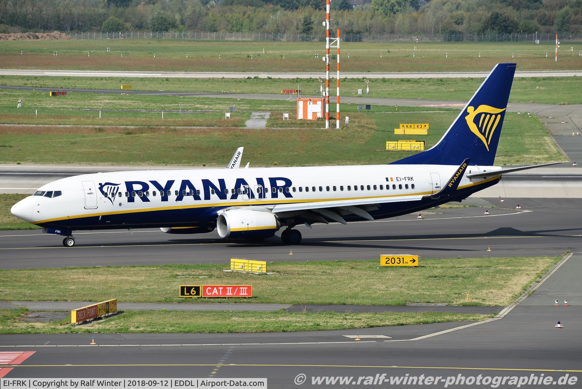 EI-FRK, 2016 Boeing 737-8AS C/N 44735, Boeing 737-8AS(W) - FR RYR Ryanair - 44735 - EI-EFRK - 12.09.2018 - DUS