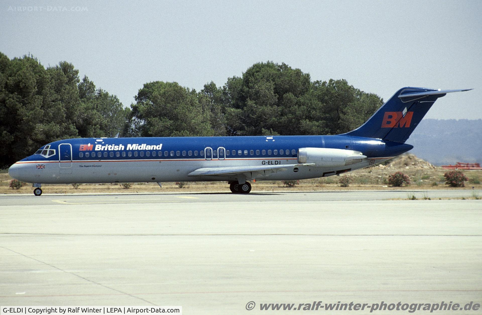 G-ELDI, 1972 Douglas DC-9-32 C/N 47559, McDonnell Douglas DC-9-32 - BD BMA British Midland 'The Regent Diamond' - 47559 - G-ELDI - 1994 - PMI