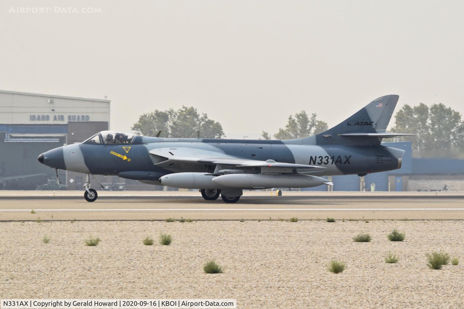 N331AX, 1959 Hawker Hunter F.58 C/N 41H-697439, Take off on 10L. Airborne Tactical Advantage Company (ATAC), Newport News, VA.