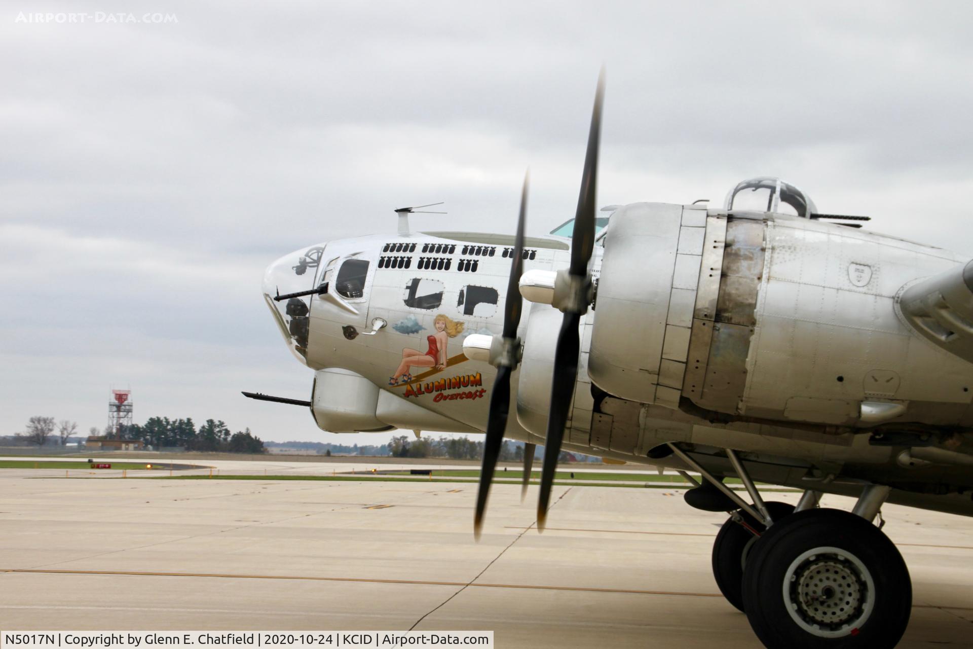 N5017N, 1944 Lockheed/Vega (Boeing) B-17G-105-VE Flying Fortress C/N 8649, Arriving. Notice nose art now includes a 