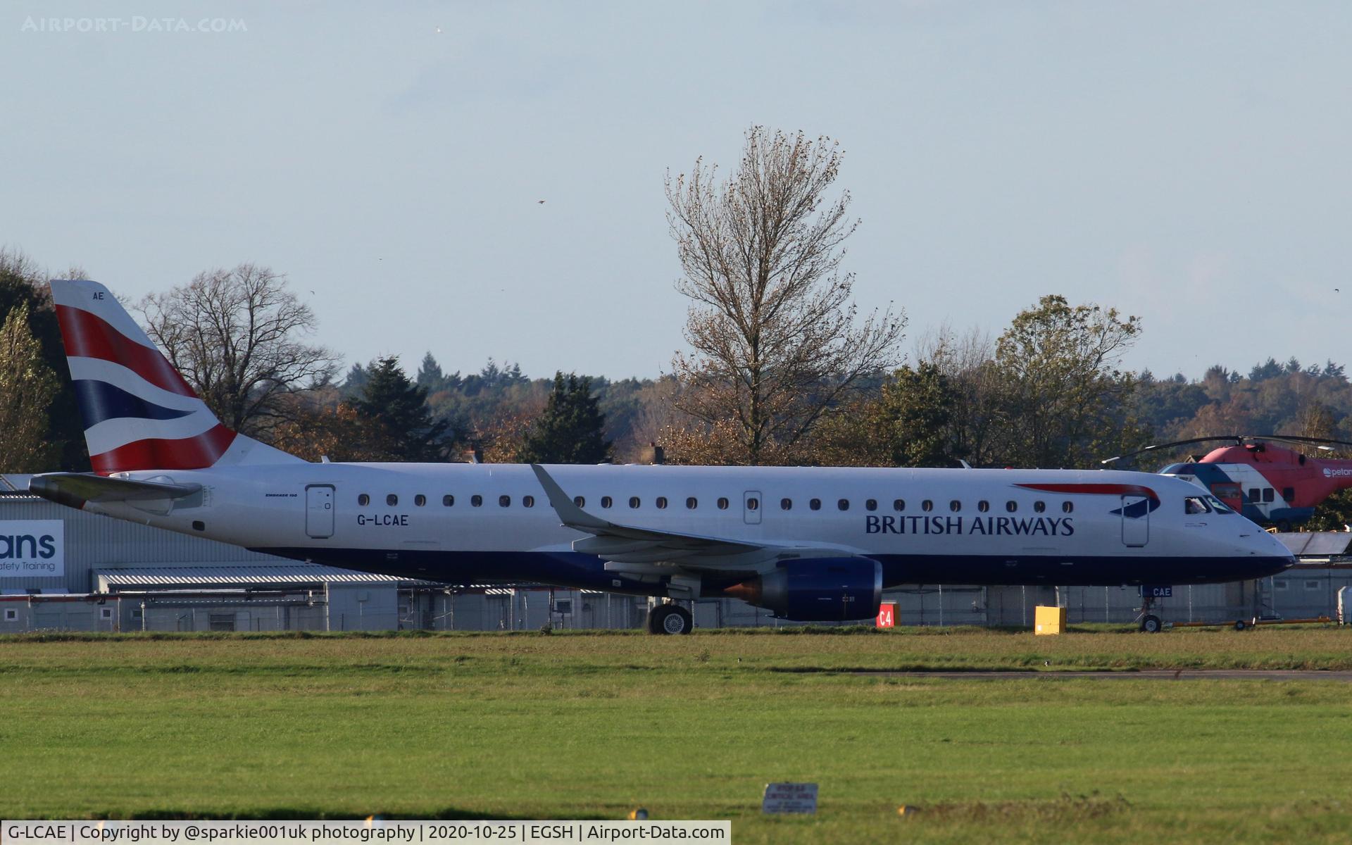 G-LCAE, 2012 Embraer ERJ 190-100LR C/N 19000539, Seen at Norwich being towed over to the North side storage area