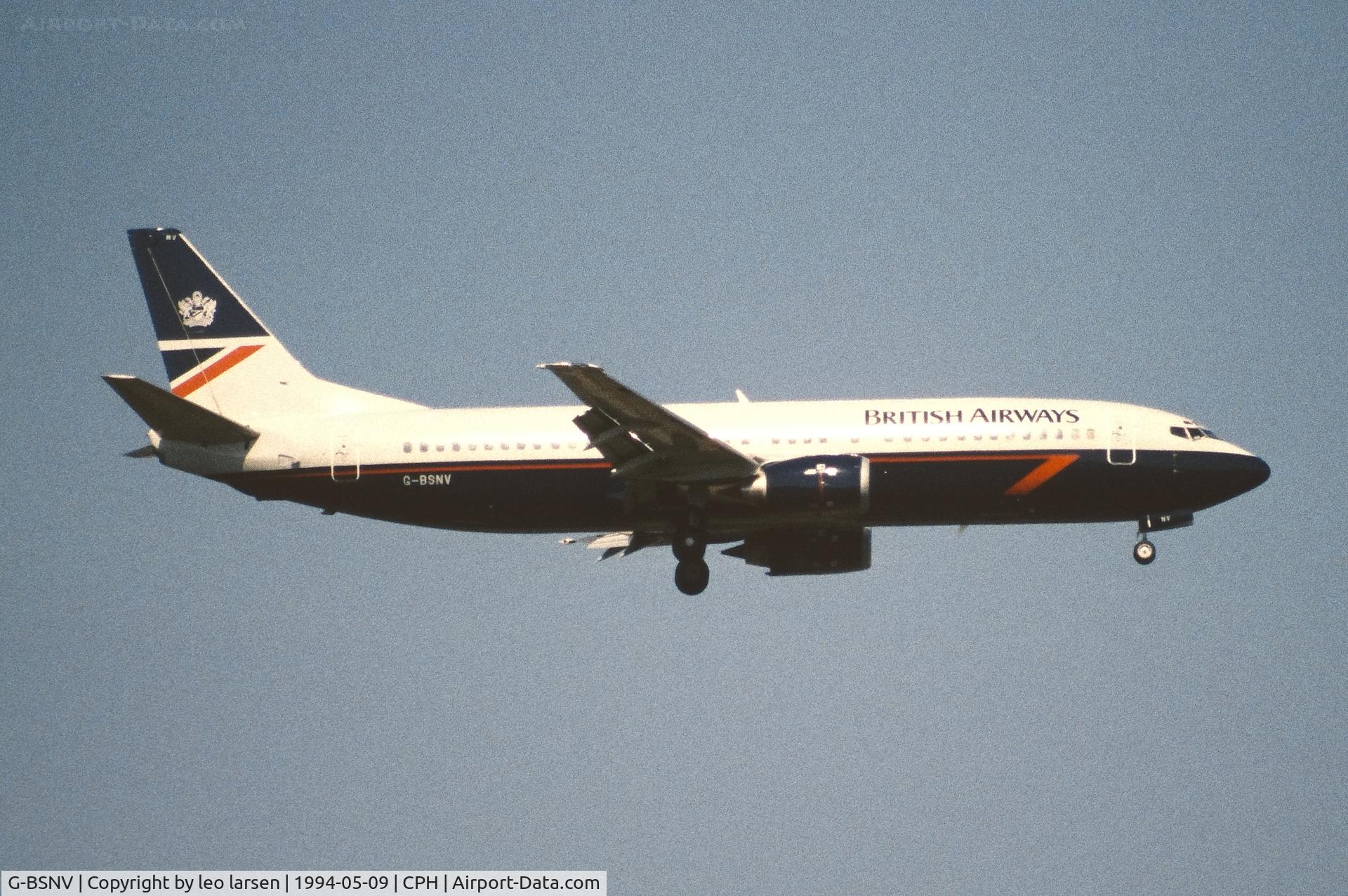 G-BSNV, 1992 Boeing 737-4Q8 C/N 25168, Copenhagen 9.5.1994