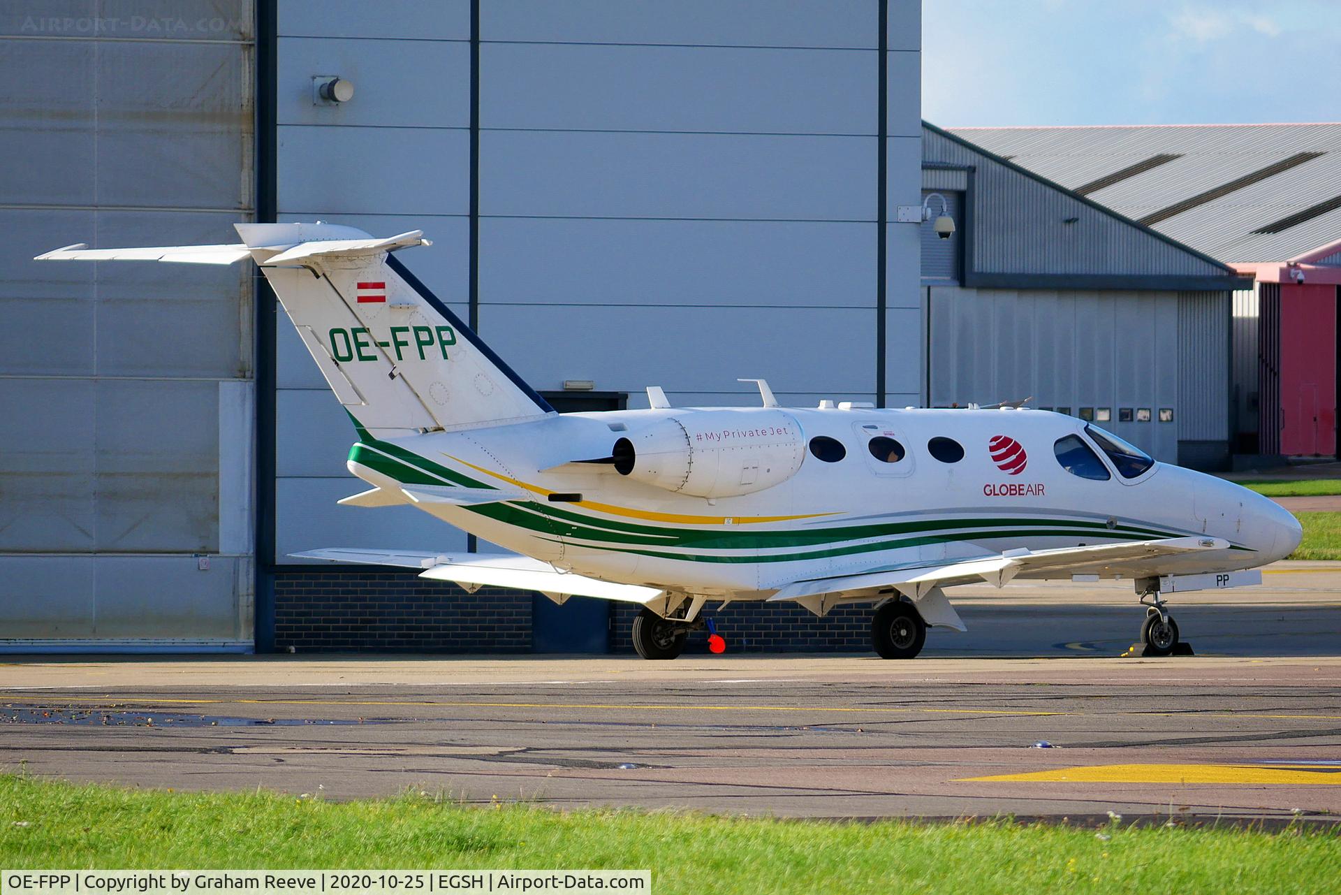 OE-FPP, 2009 Cessna 510 Citation Mustang Citation Mustang C/N 510-0186, Parked at Norwich.