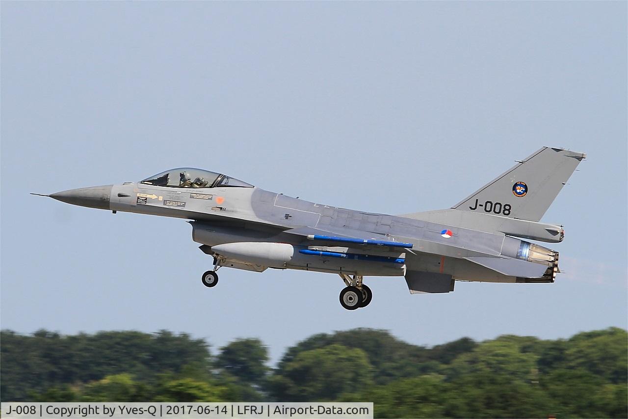 J-008, General Dynamics F-16AM Fighting Falcon C/N 6D-164, General Dynamics F-16AM Fighting Falcon, Take off rwy 26, Landivisiau Naval Air Base (LFRJ) Tiger Meet 2017