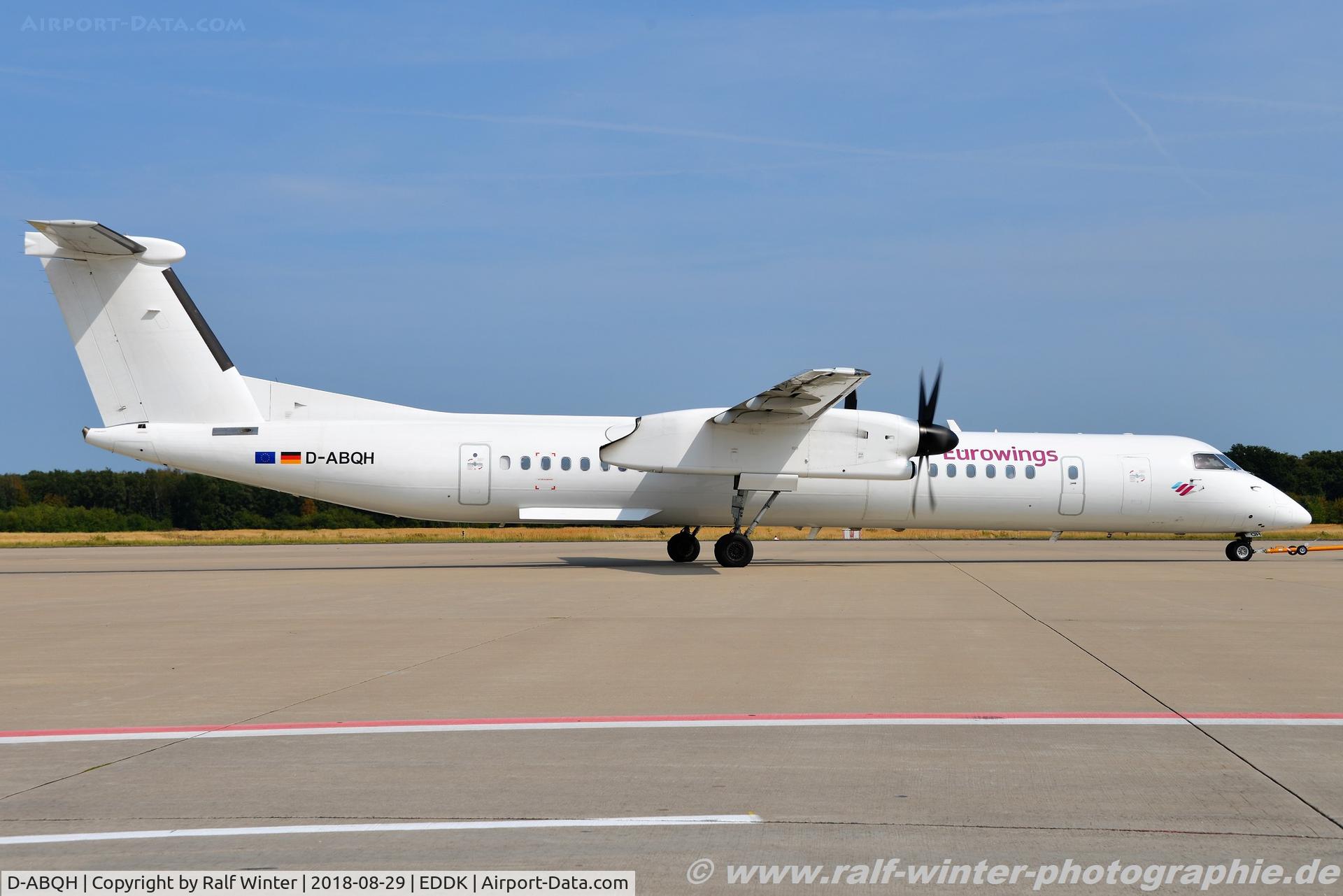 D-ABQH, 2009 De Havilland Canada DHC-8-402 Dash 8 C/N 4256, De Havilland Canada DHC-08-402 Dash 8 - EW EWG Eurowings opby LGW Luffahrtgesellschaft Walter - 4256 - D-ABQH - 29.08.2018 - CGN
