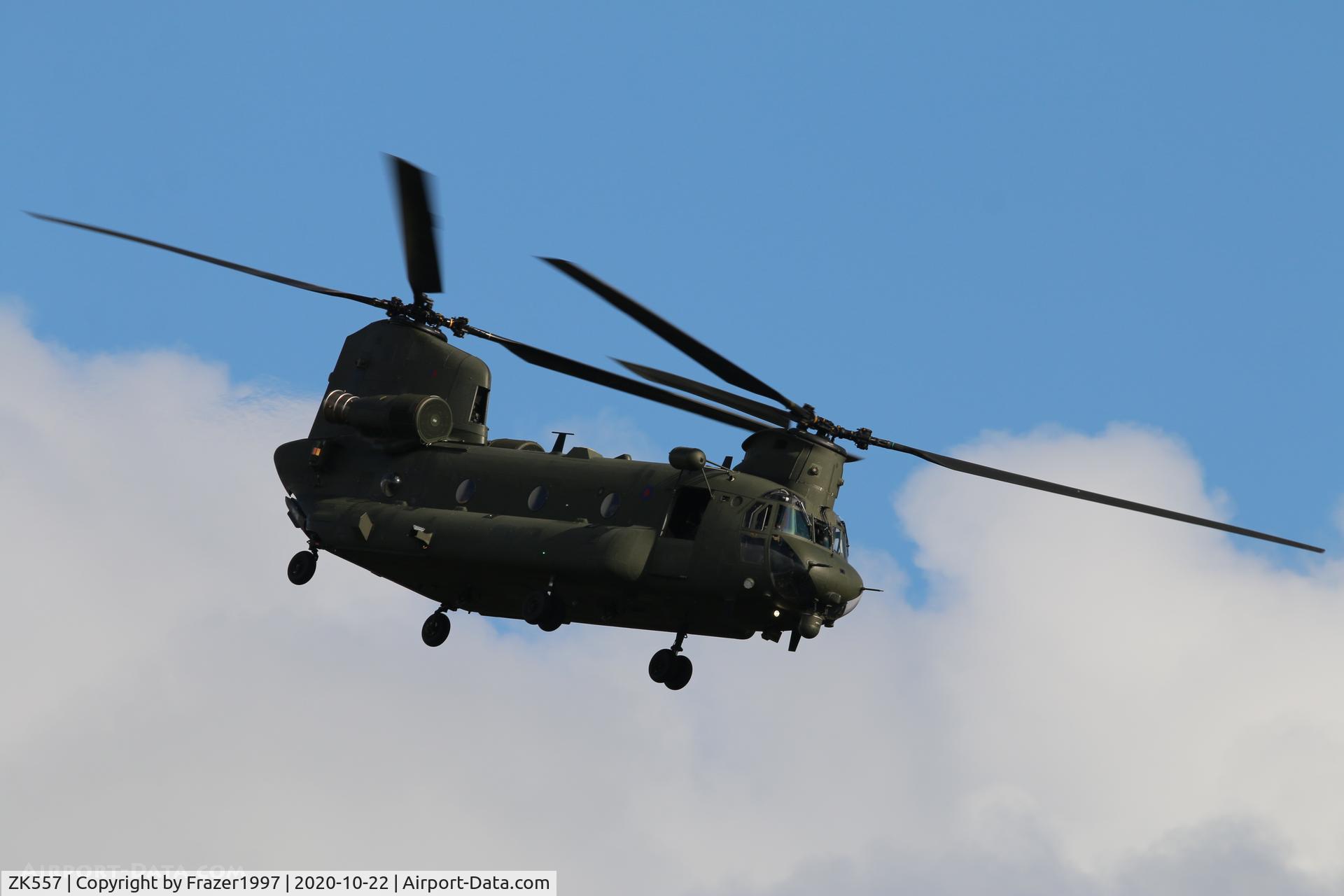 ZK557, Boeing Vertol Chinook HC.6 C/N M7708, Working in Poole harbour.
