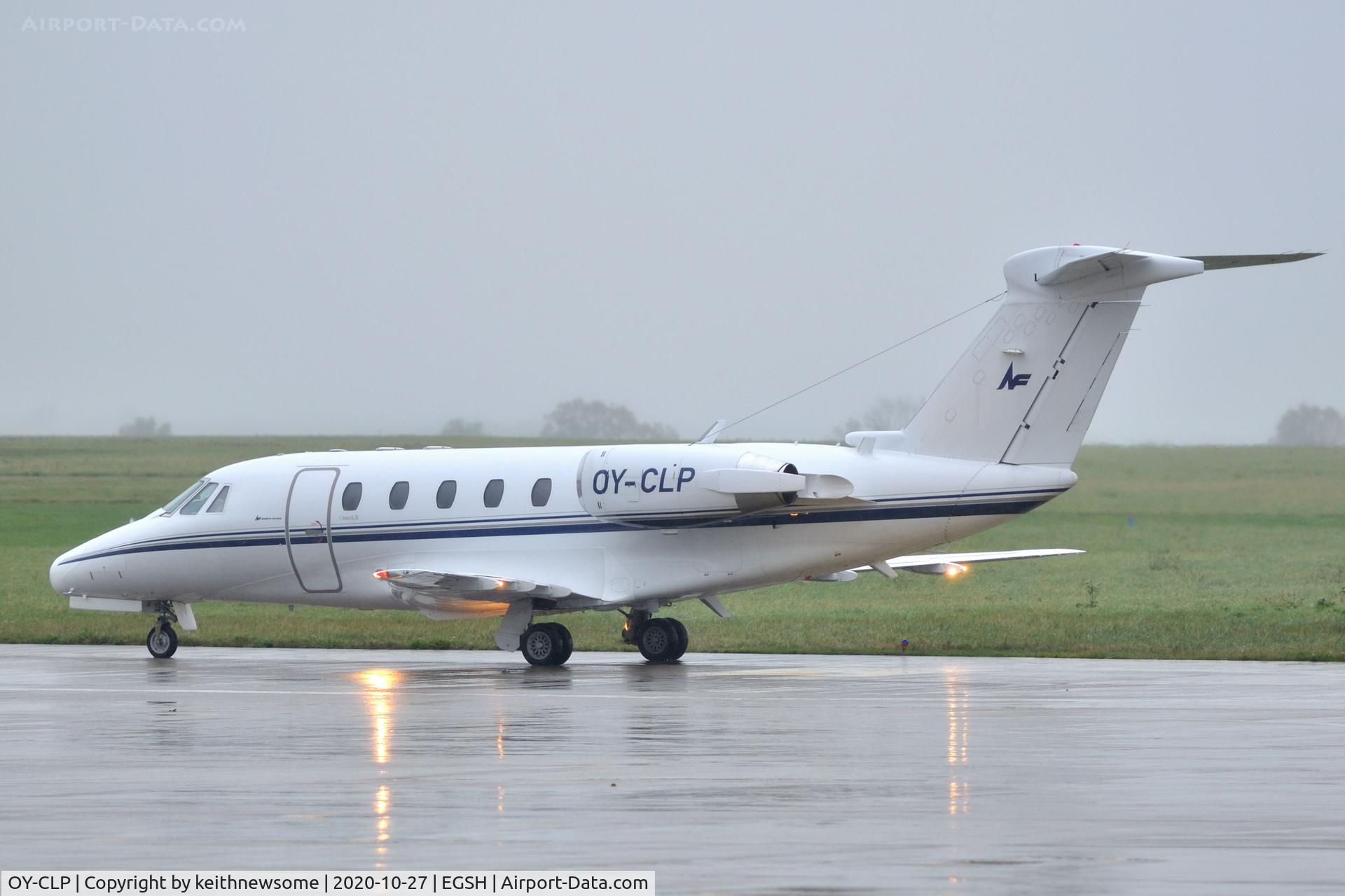 OY-CLP, 1998 Cessna 650 Citation VII C/N 650-7093, Arriving at Norwich from Poland.
