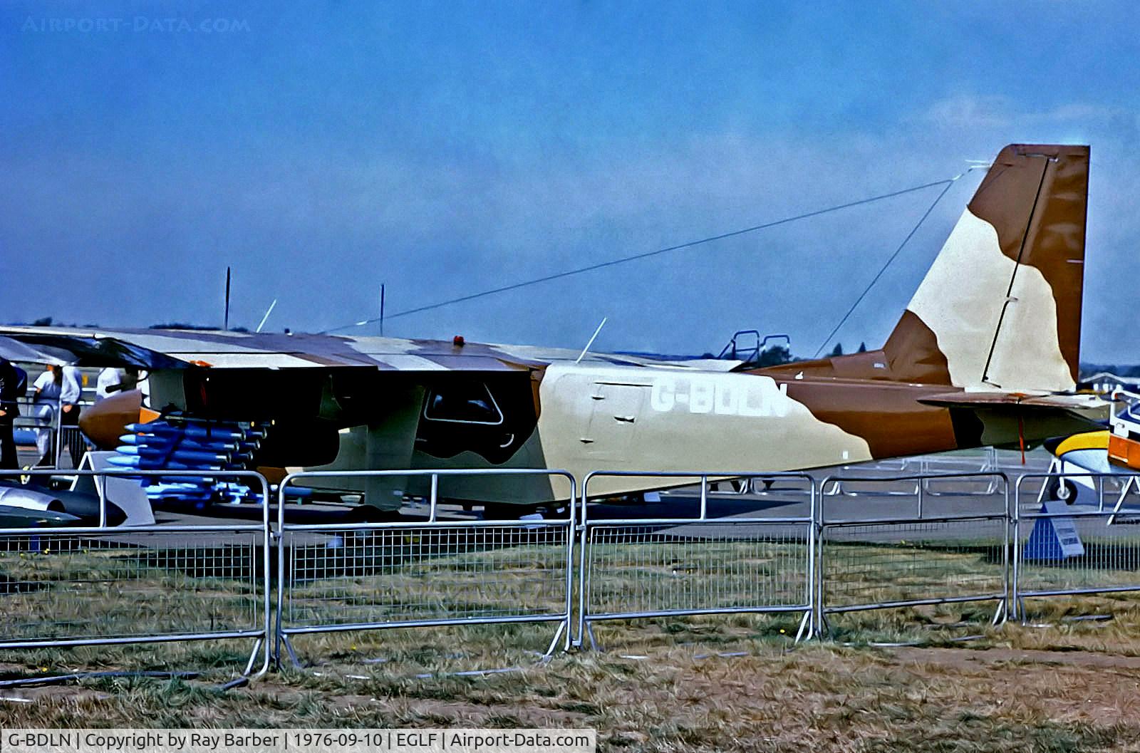 G-BDLN, 1976 Britten-norman (bembridge) Ltd BN2A-21 ISLANDER C/N 492, G-BDLN   Britten-Norman BN-2A-21 Islander [0492] (Britten-Norman) Farnborough~G 10/09/1976