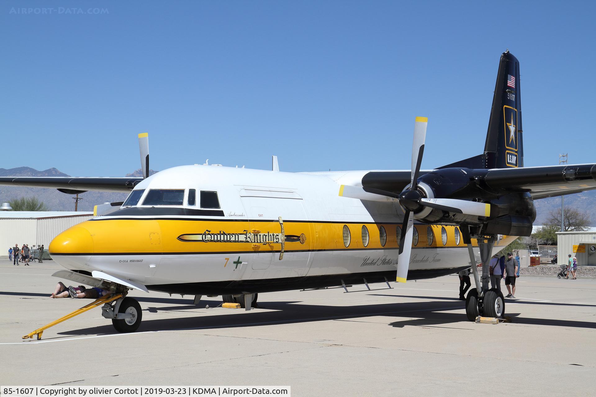 85-1607, 1983 Fokker C-31A (F27-400M) Troopship C/N 10653, now at Davis Monthan