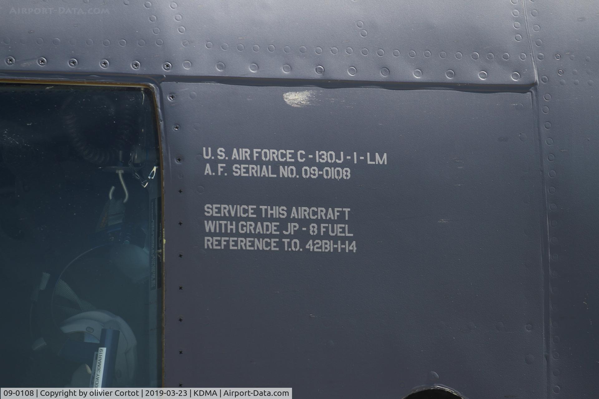 09-0108, 2010 Lockheed Martin HC-130J Combat King II Hercules C/N 382-5633, data markings