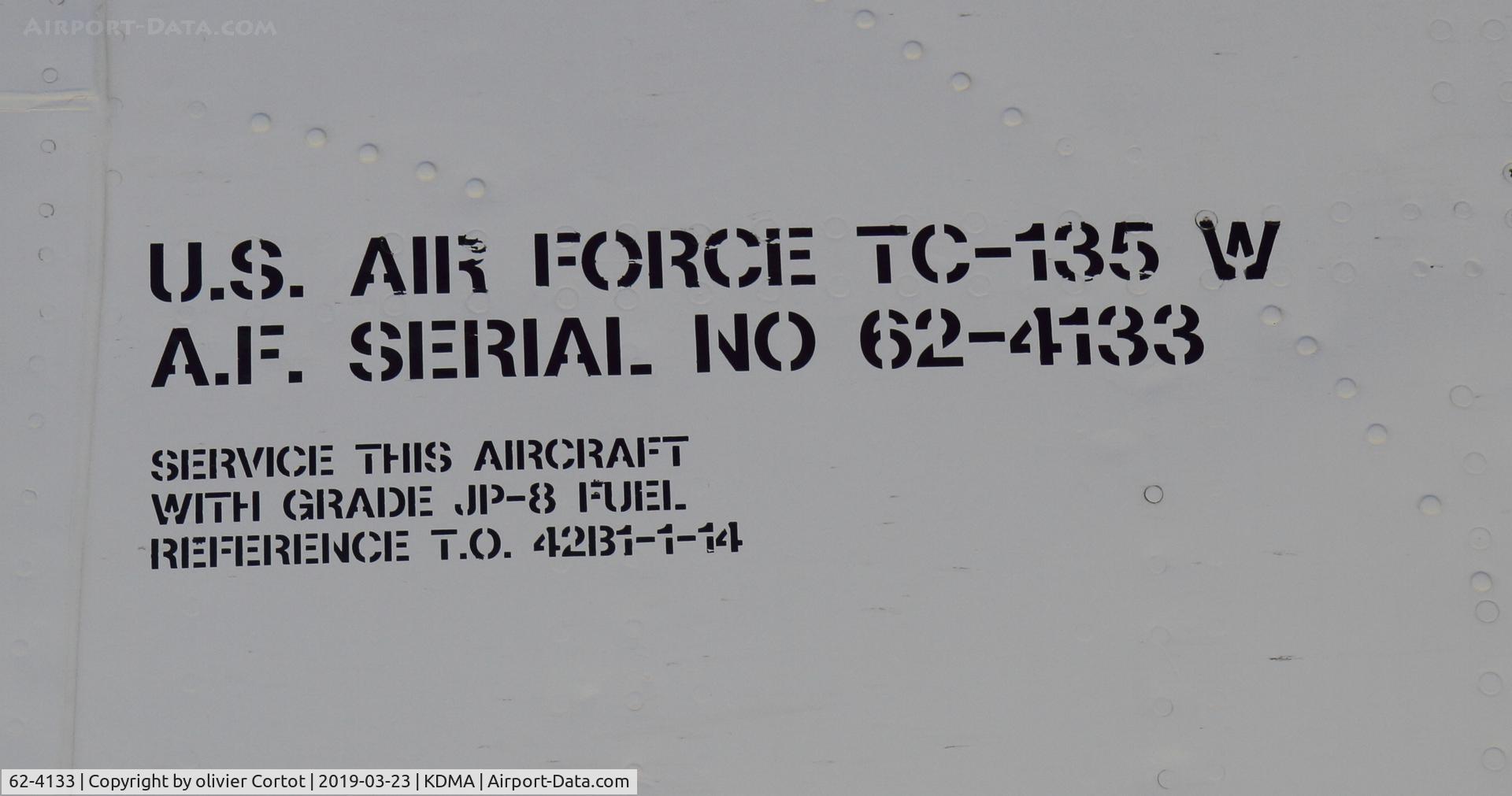 62-4133, 1962 Boeing TC-135W Stratolifter C/N 18473, data markings