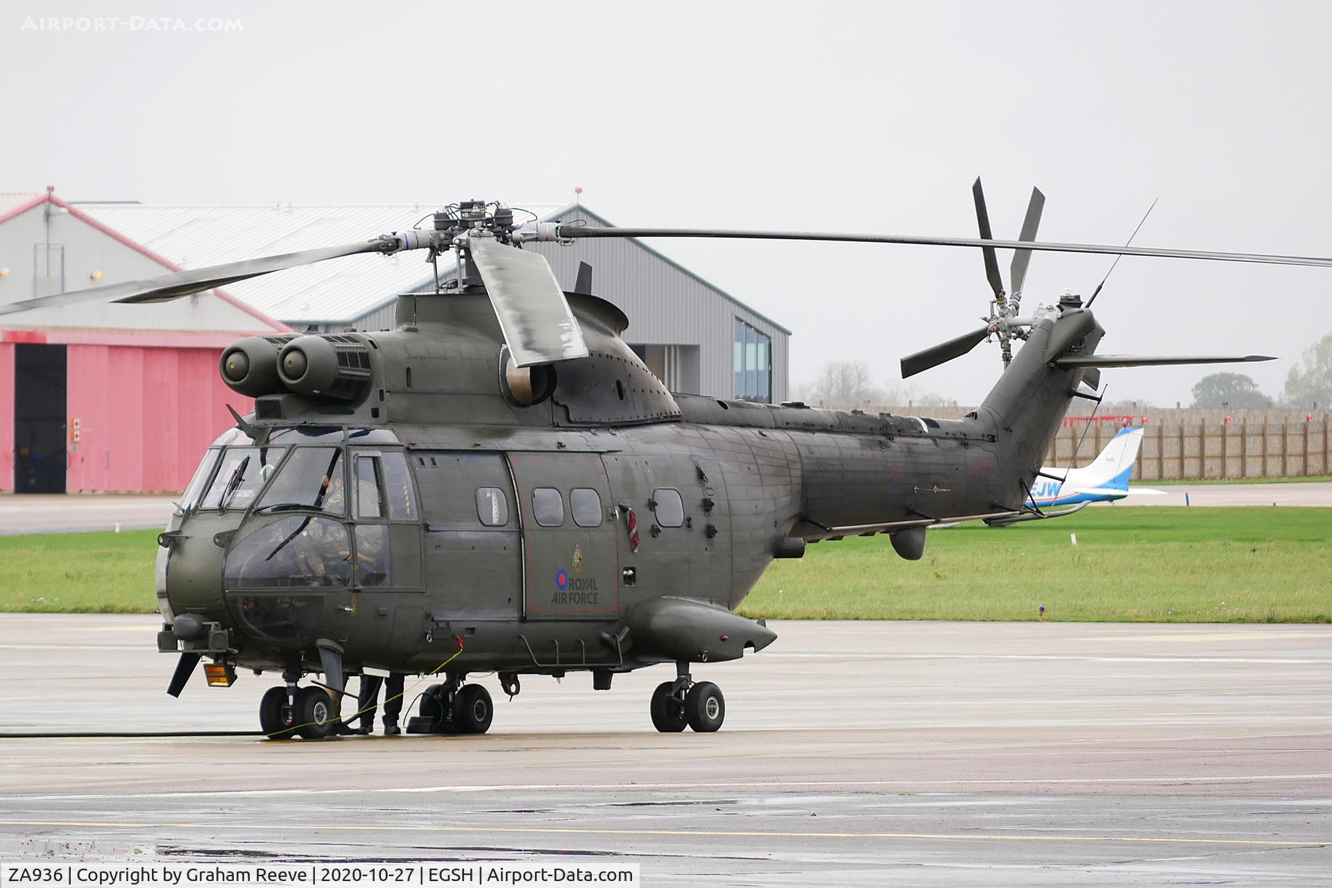 ZA936, Westland Puma HC.2 C/N 1640, Parked at Norwich.