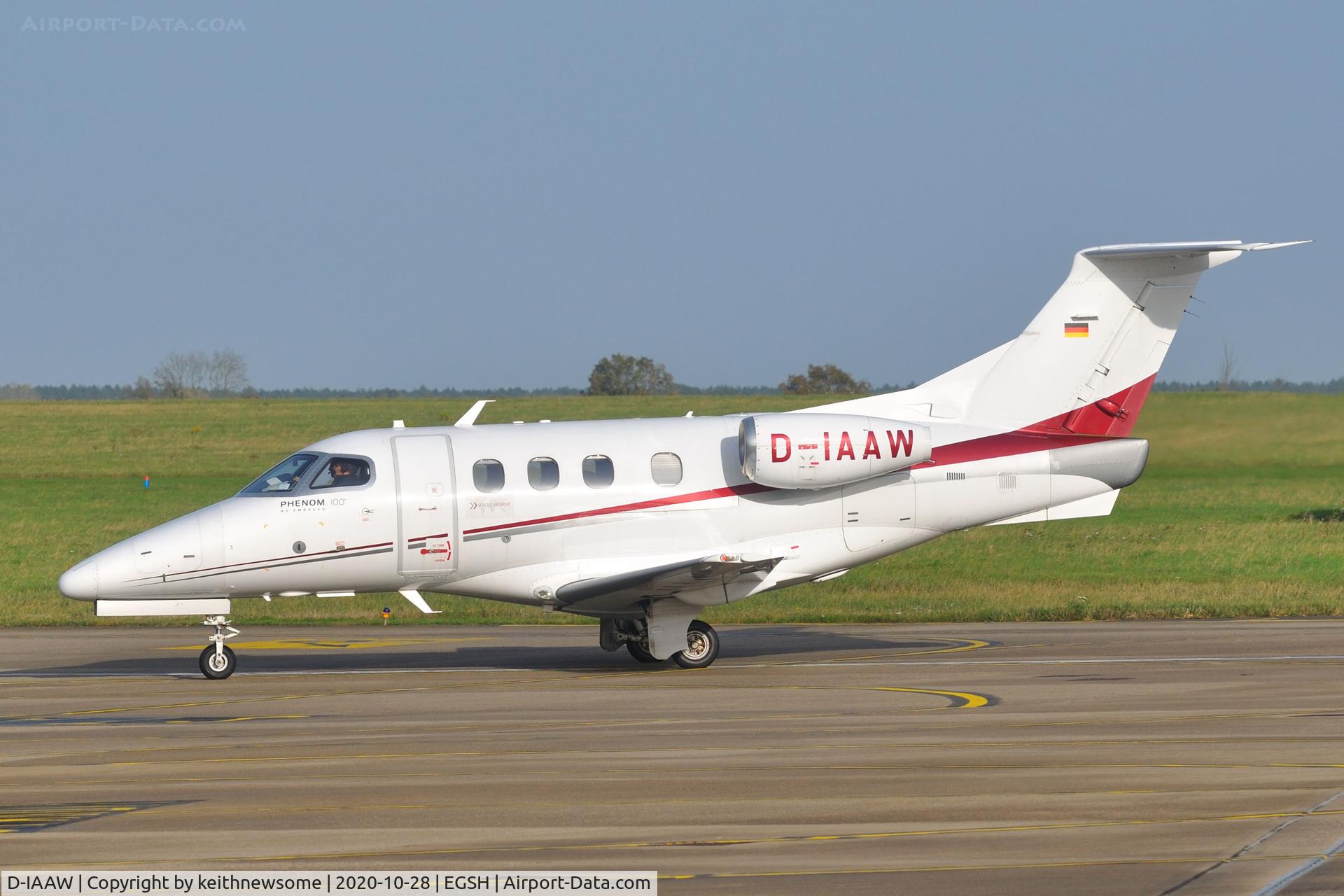 D-IAAW, 2011 Embraer EMB-500 Phenom 100 C/N 50000245, Arriving at Norwich.