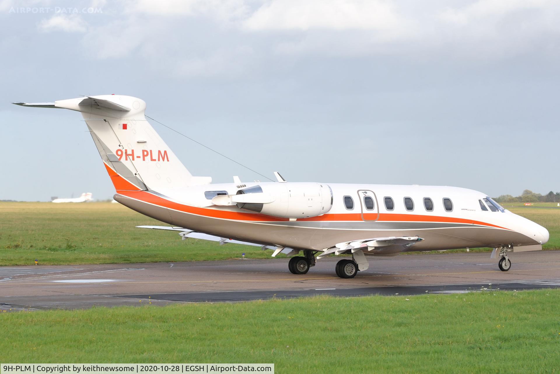 9H-PLM, 1992 Cessna 650 Citation VI C/N 650-0217, Leaving Norwich for Biggin Hill.
