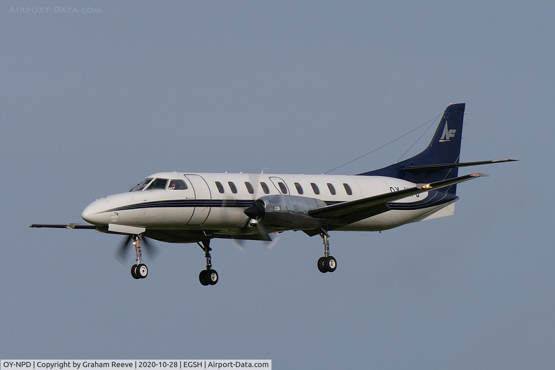 OY-NPD, 1994 Fairchild SA-227DC Metro 23 C/N DC-865B, Landing at Norwich.