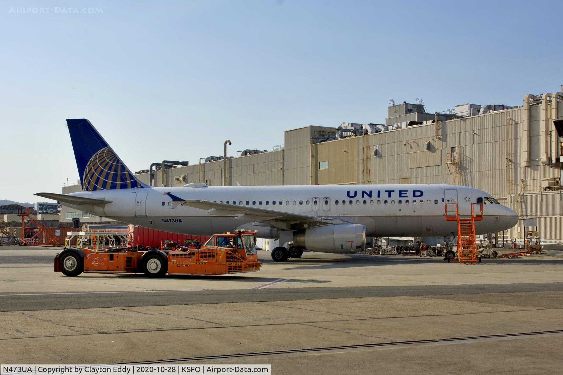 N473UA, 2001 Airbus A320-232 C/N 1469, SFO 2020.