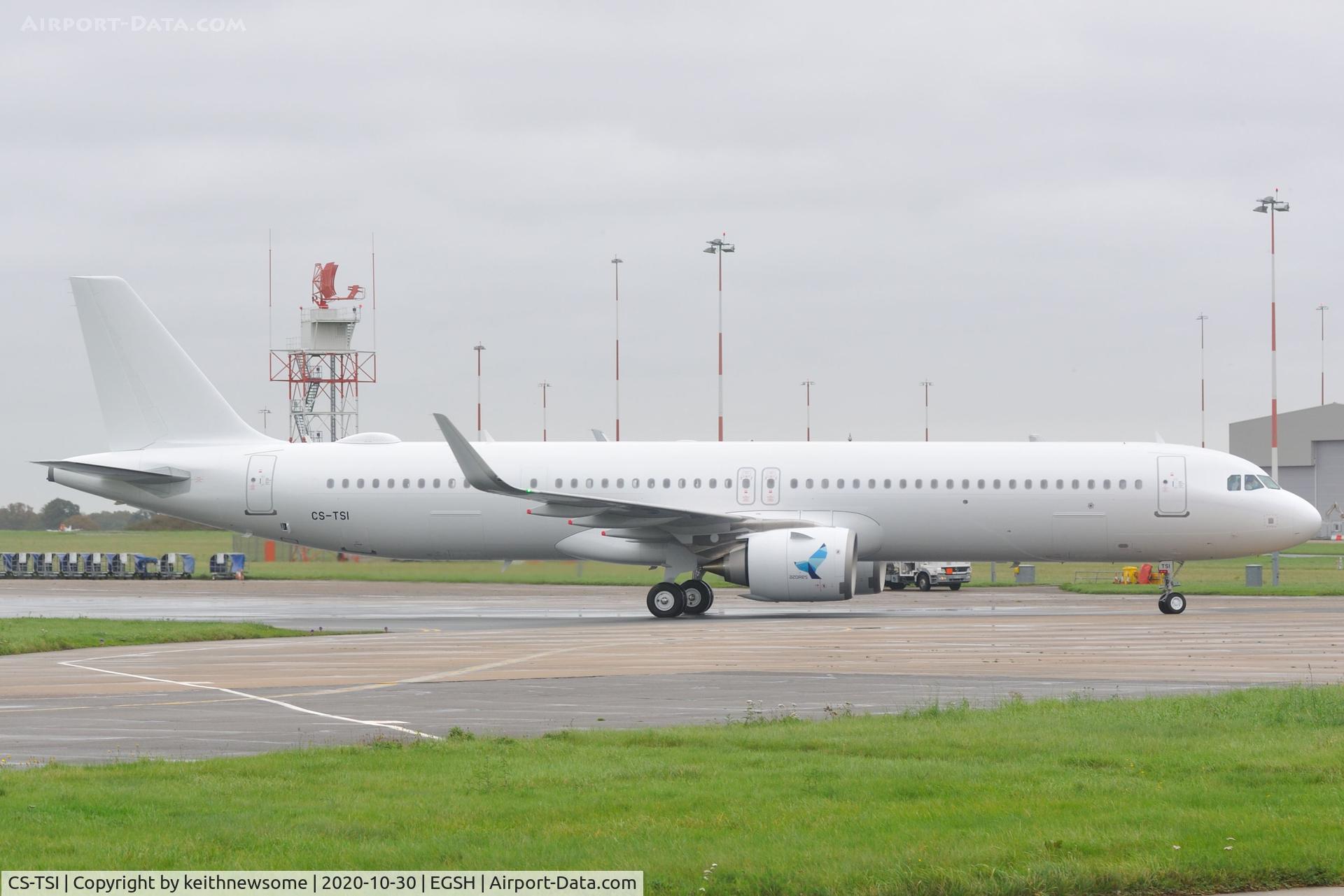 CS-TSI, 2020 Airbus A321-253NX C/N 10074, Arriving at Norwich from Hamburg, for paintwork.