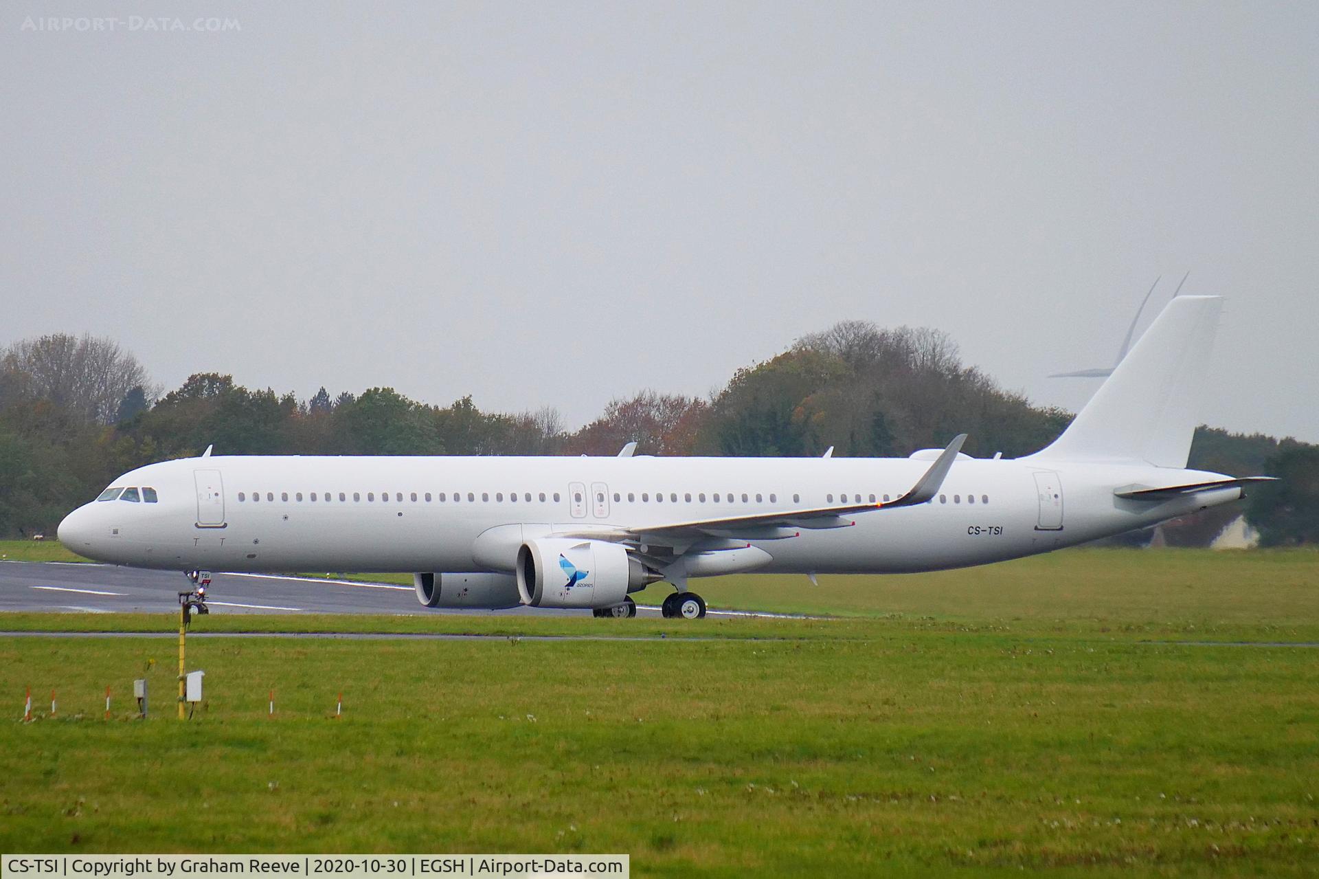 CS-TSI, 2020 Airbus A321-253NX C/N 10074, Just landed at Norwich.