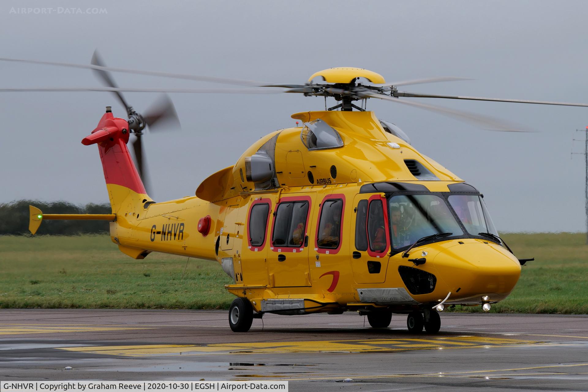 G-NHVR, 2018 Airbus Helicopters EC-175B C/N 5033, Departing from Norwich.