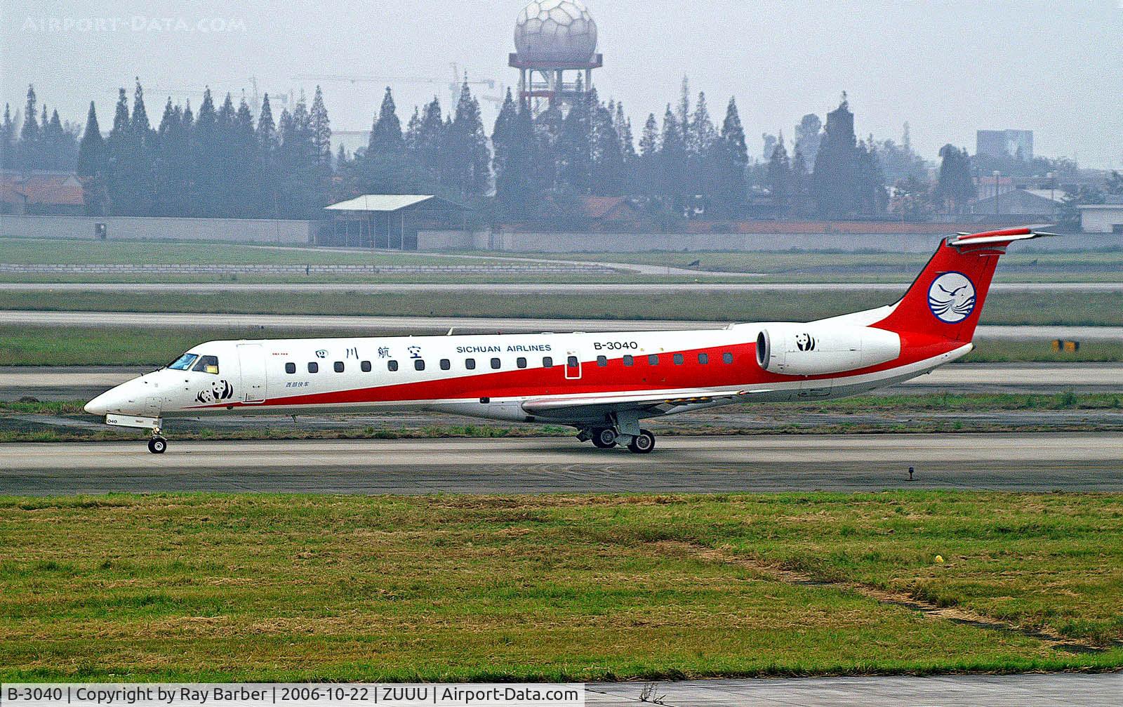 B-3040, 2000 Embraer ERJ-145LR (EMB-145LR) C/N 145317, B-3040   Embraer ERJ-145LR [145317] (Sichuan Airline) Chengdu-Shuang Liu~B 22/10/2006