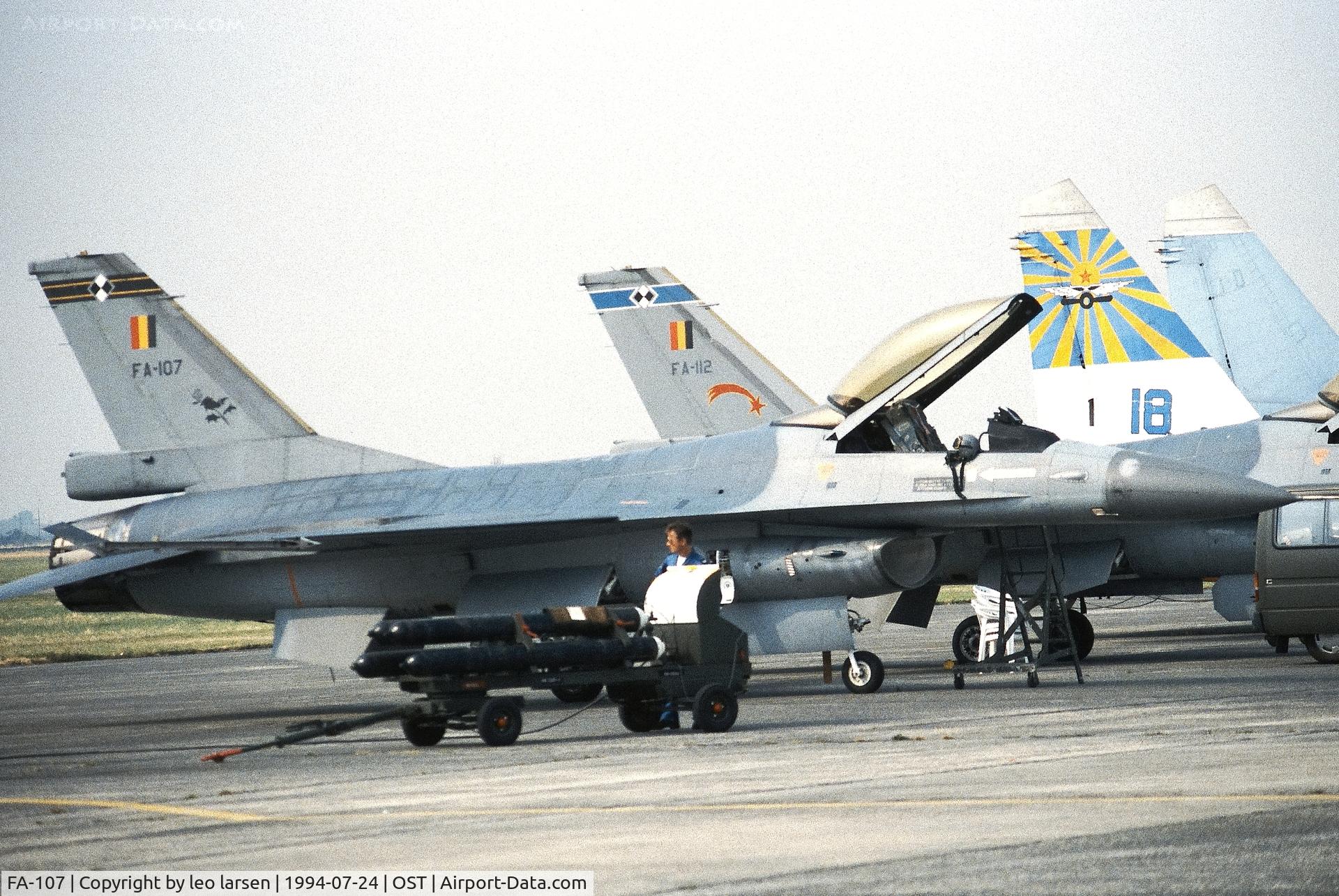 FA-107, 1980 SABCA F-16AM Fighting Falcon C/N 6H-107, Ostende Air Show 24.7.1994