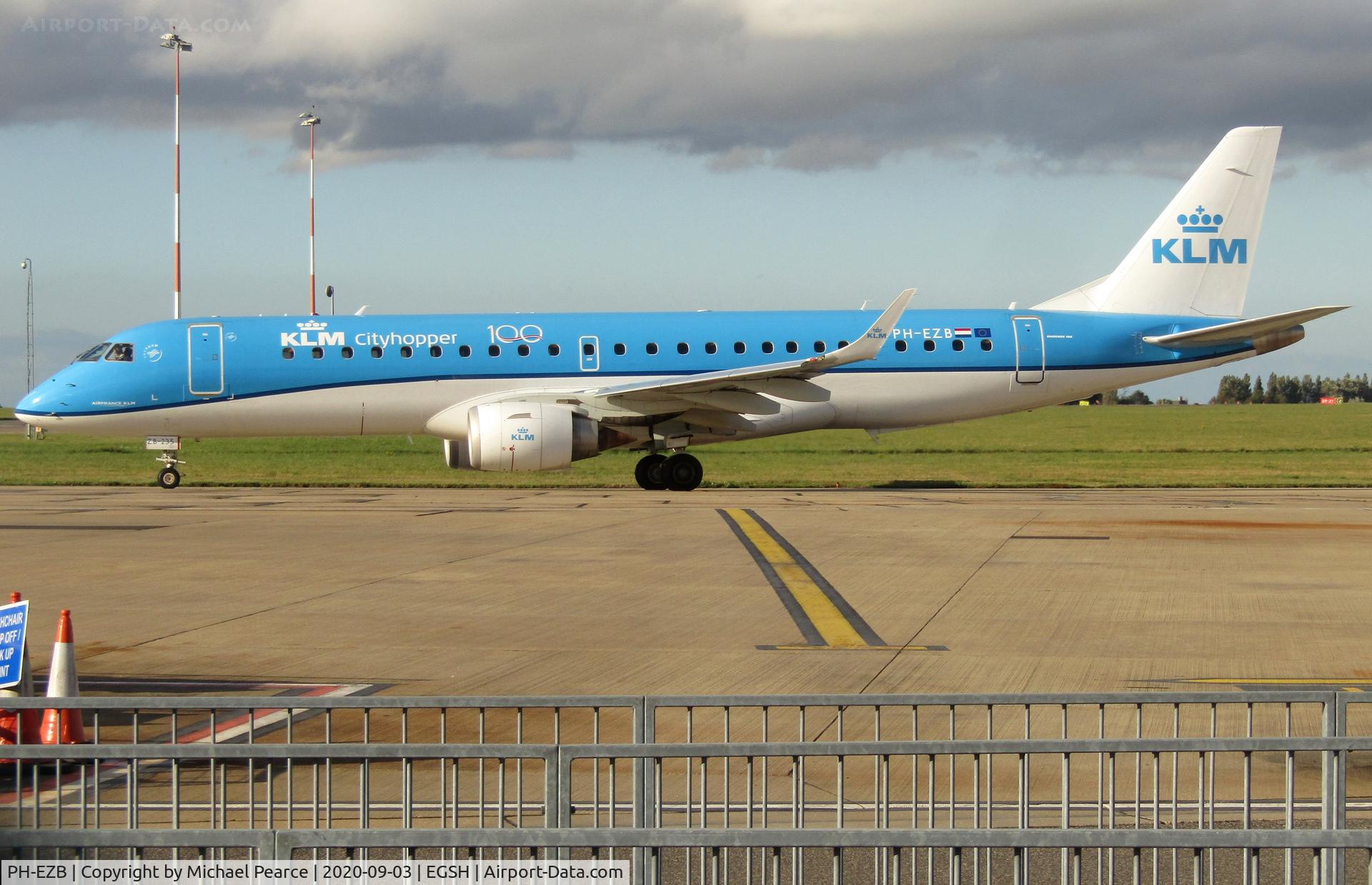 PH-EZB, 2008 Embraer 190LR (ERJ-190-100LR) C/N 19000235, Departing Stand 4 to Amsterdam (AMS).