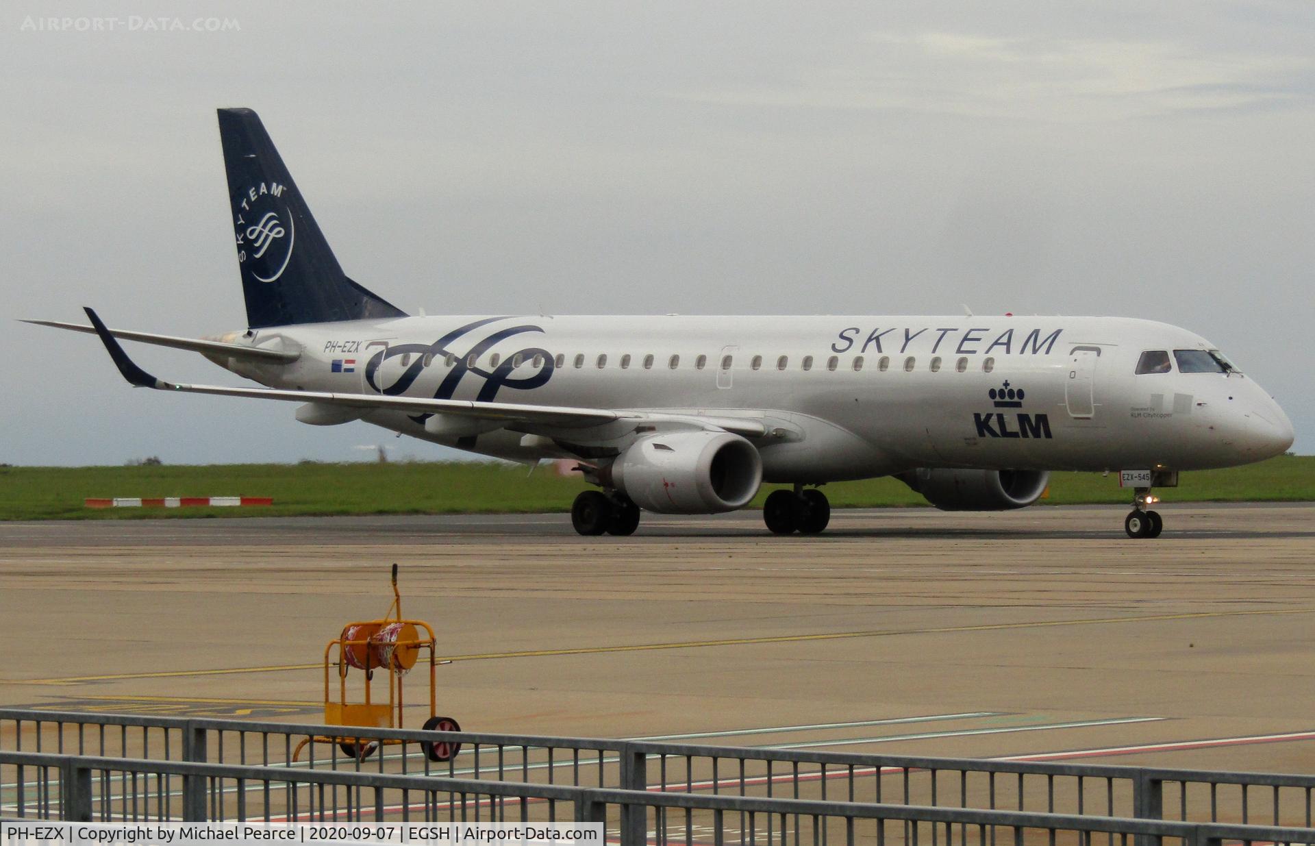 PH-EZX, 2012 Embraer 190LR (ERJ-190-100LR) C/N 19000545, Arriving from Amsterdam (AMS).