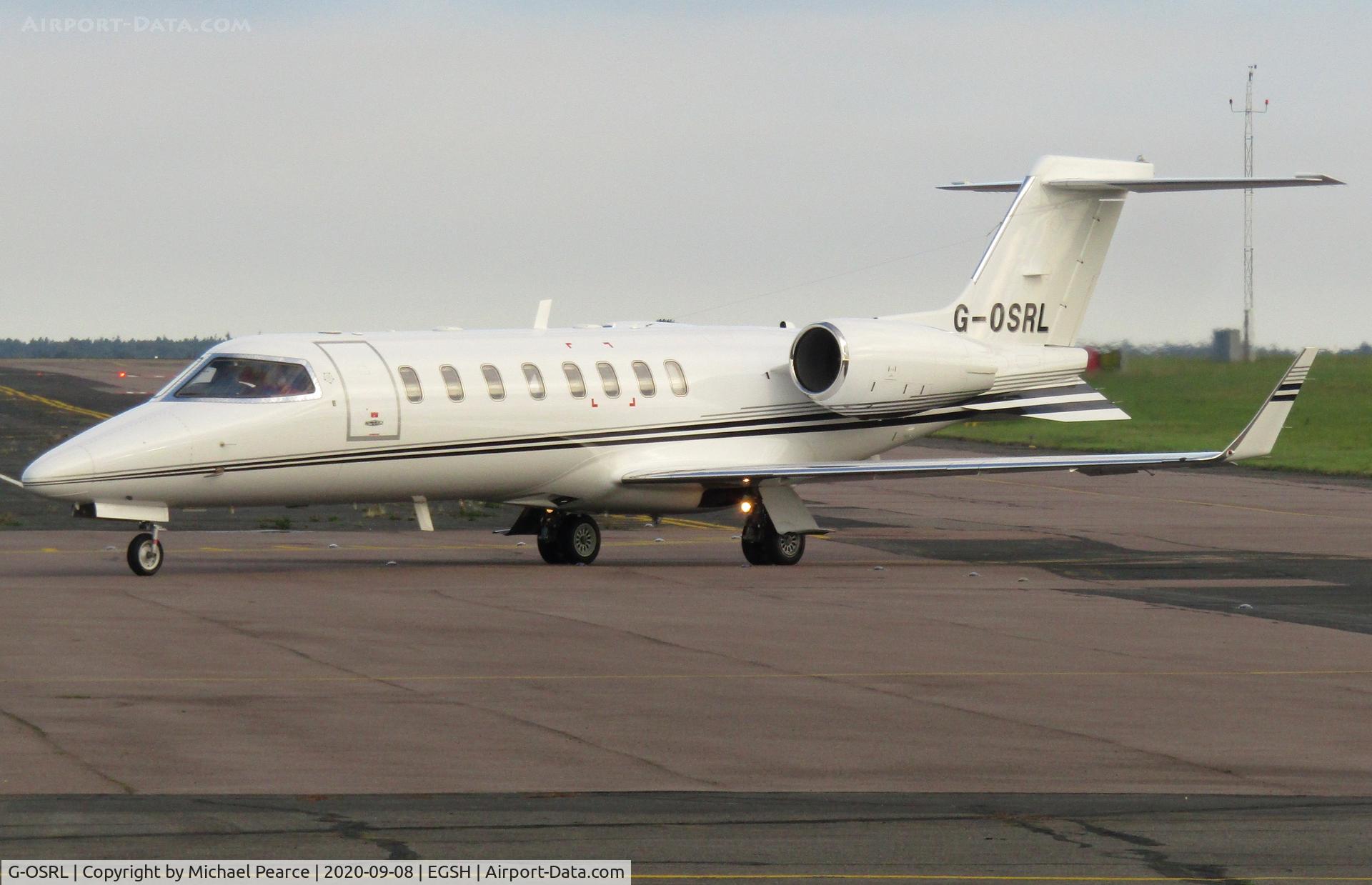 G-OSRL, 2009 Learjet 45 C/N 45-391, Arriving at SaxonAir from Bournemouth (BOH).