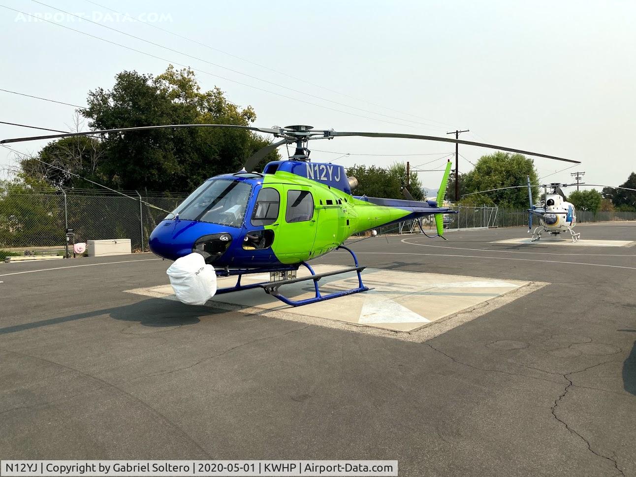 N12YJ, 2008 Aerospatiale AS-350B-2 Ecureuil C/N 4443, Chopper on the ground at Whiteman Airport