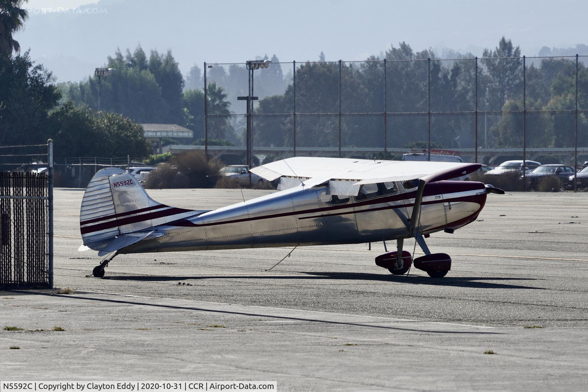 N5592C, 1950 Cessna 170A C/N 19821, Buchanan Field Concord Airport California 2020.