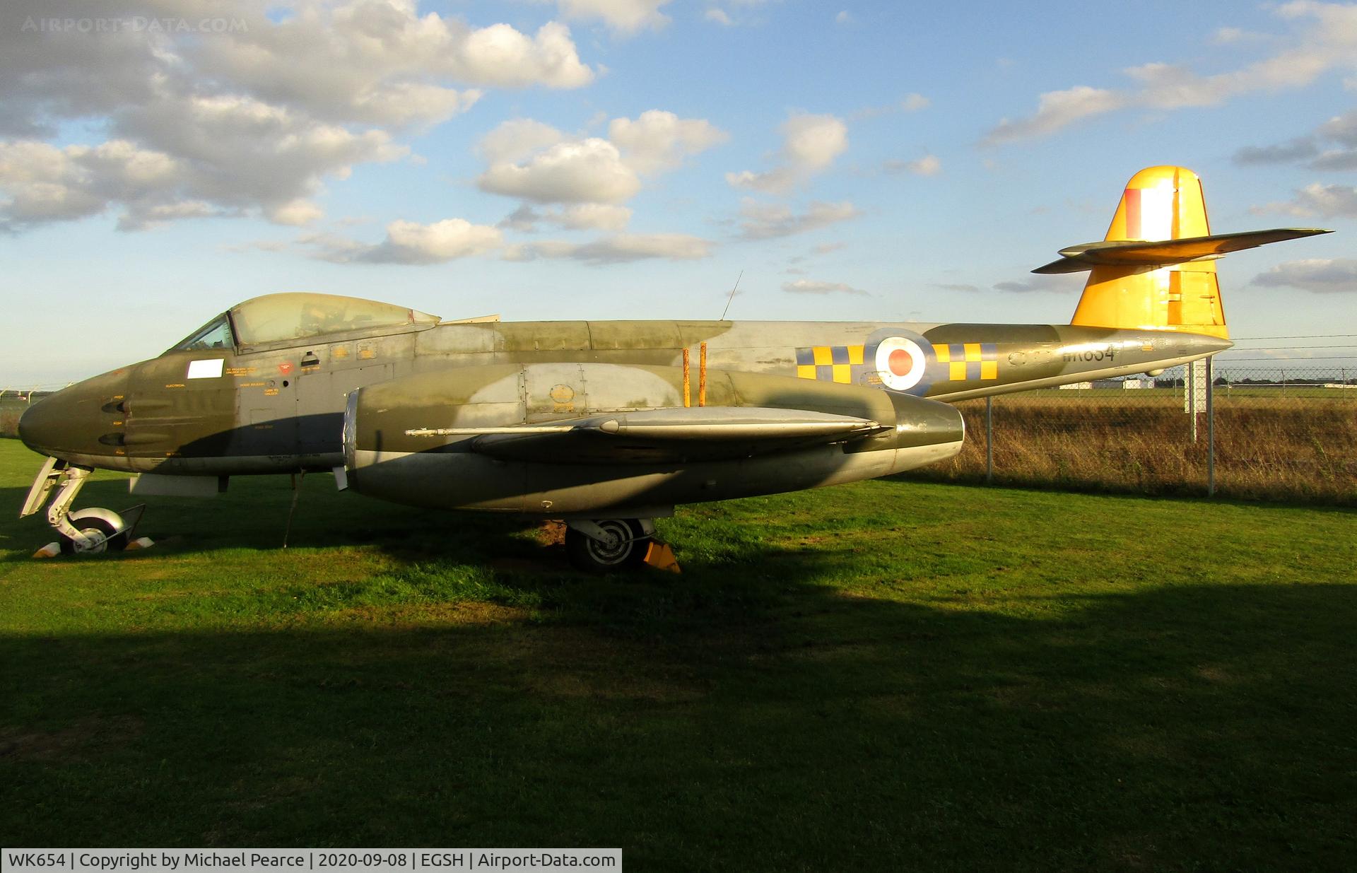 WK654, 1952 Gloster Meteor F.8 C/N Not found WK654, Parked at City of Norwich Aviation Museum.