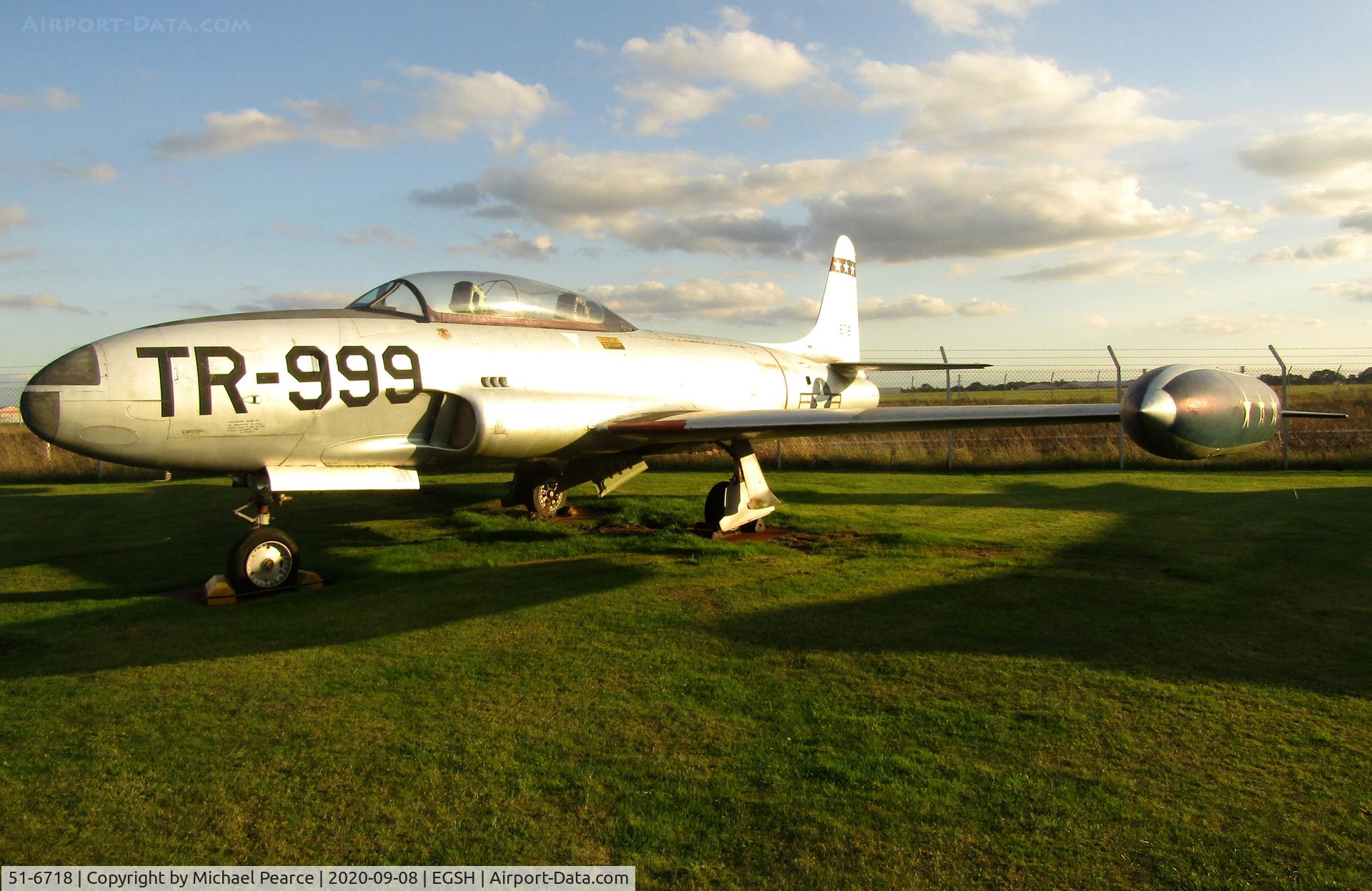 51-6718, 1951 Lockheed T-33A Shooting Star C/N 580-6050, Parked at City of Norwich Aviation Museum.