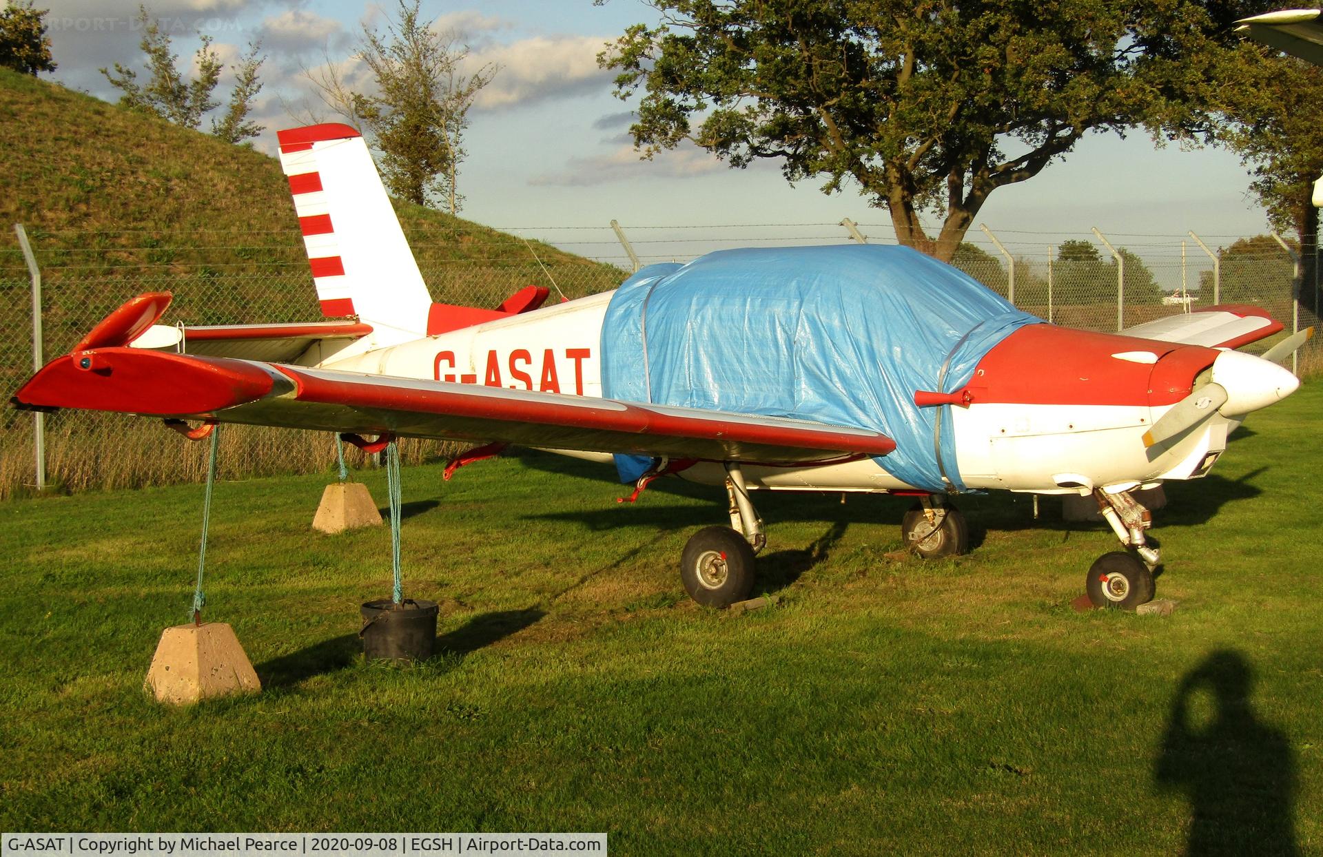 G-ASAT, 1962 Morane-Saulnier MS-880B Rallye Club C/N 178, Parked at City of Norwich Aviation Museum.