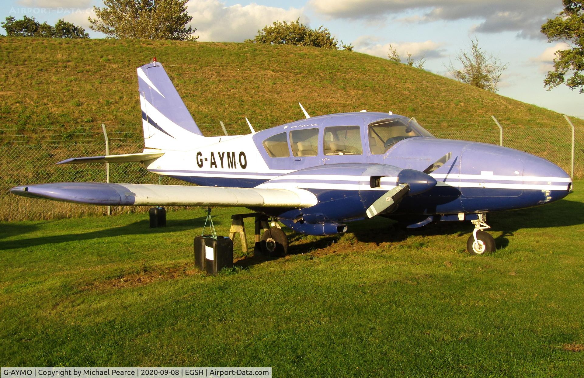 G-AYMO, 1965 Piper PA-23-250 Aztec C/N 27-2995, Parked at City of Norwich Aviation Museum.